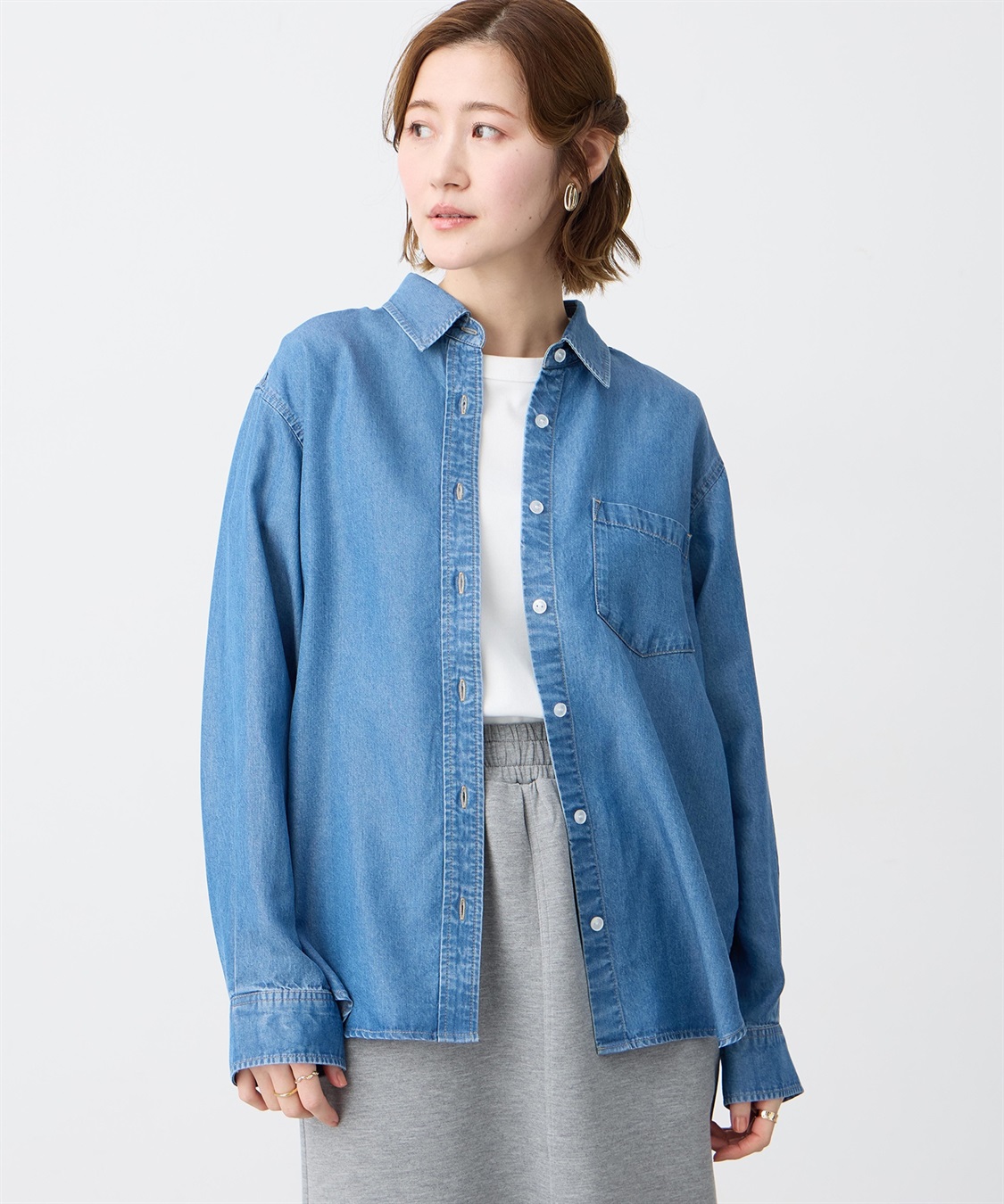 Petit Honfleur テンセルデニムシャツ_sub_1