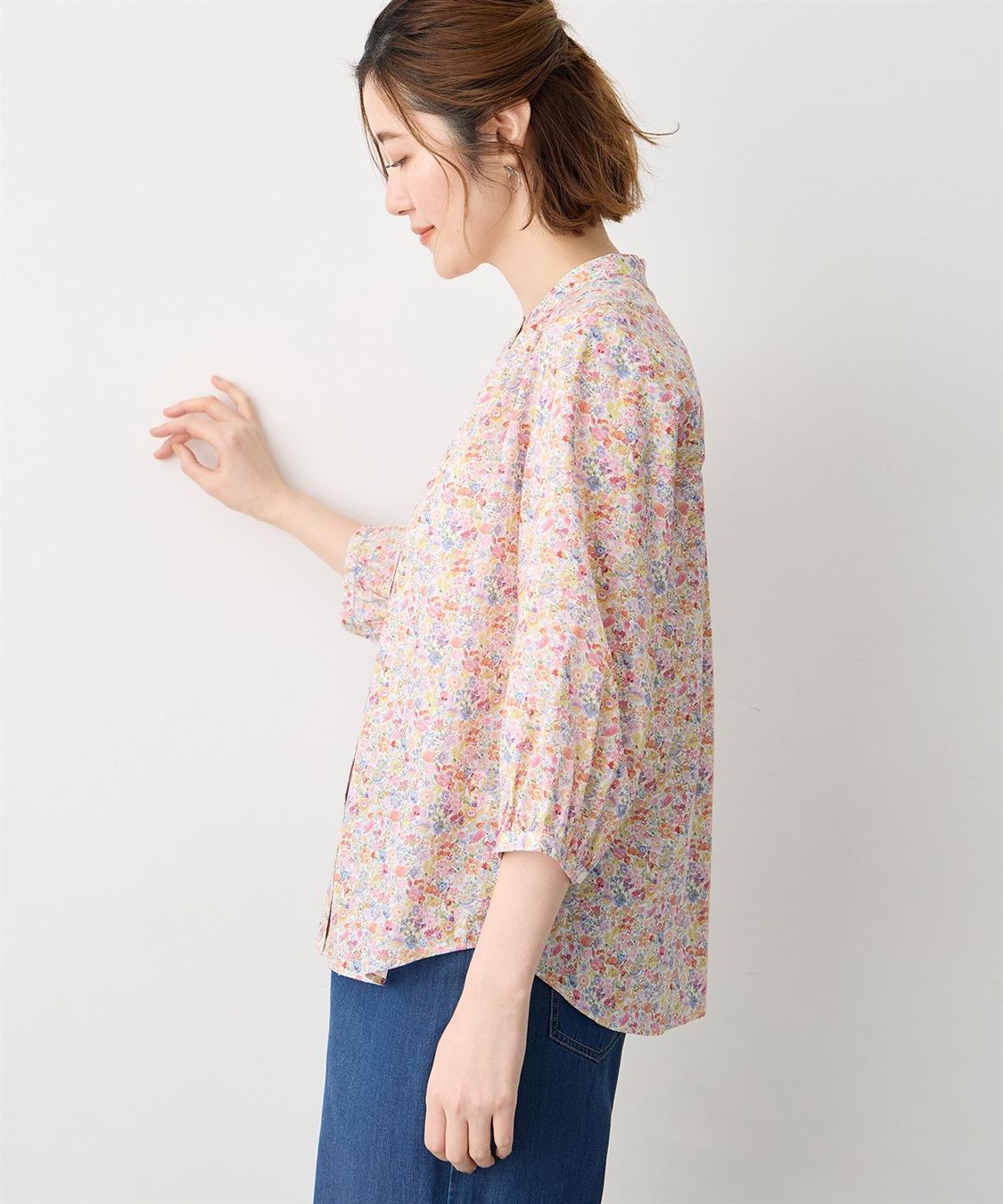 Petit Honfleur 【Liberty】リバティプリントスタンドカラーシャツ_sub_4