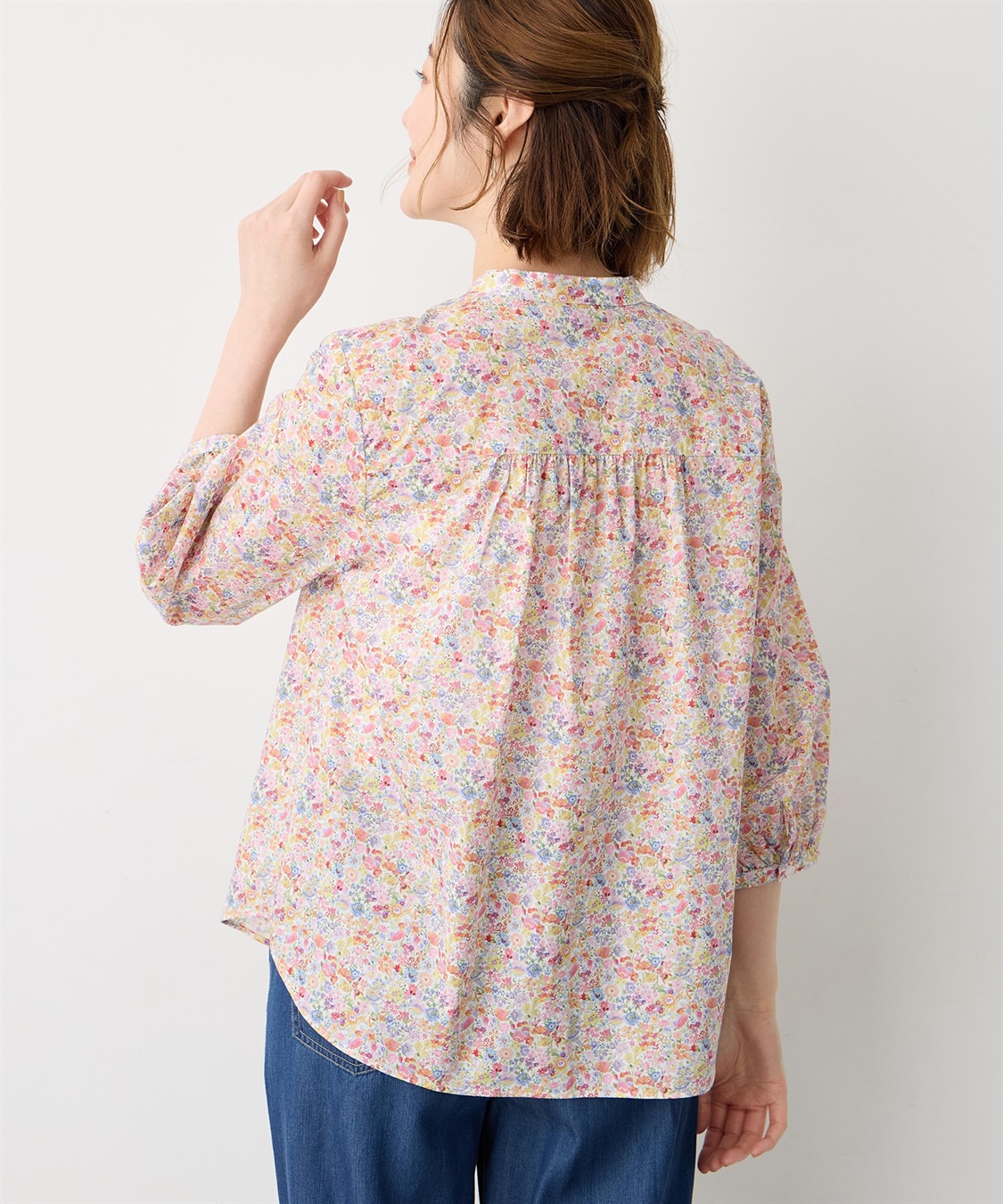 Petit Honfleur 【Liberty】リバティプリントスタンドカラーシャツ_sub_5