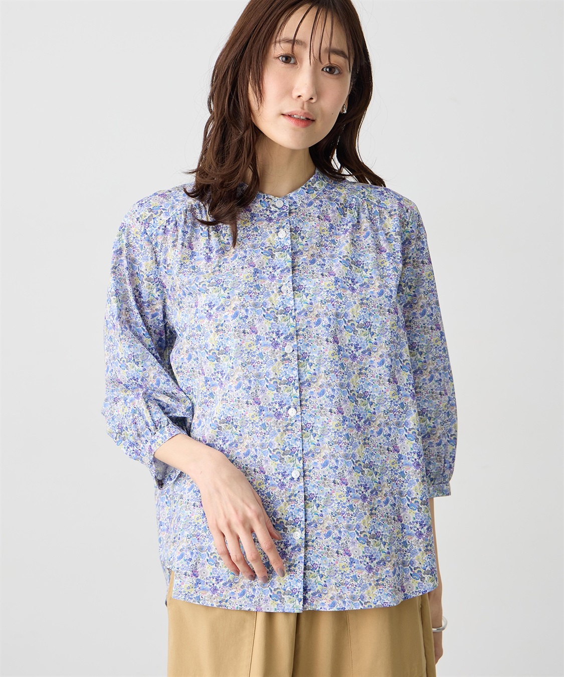 Petit Honfleur 【Liberty】リバティプリントスタンドカラーシャツ_sub_7