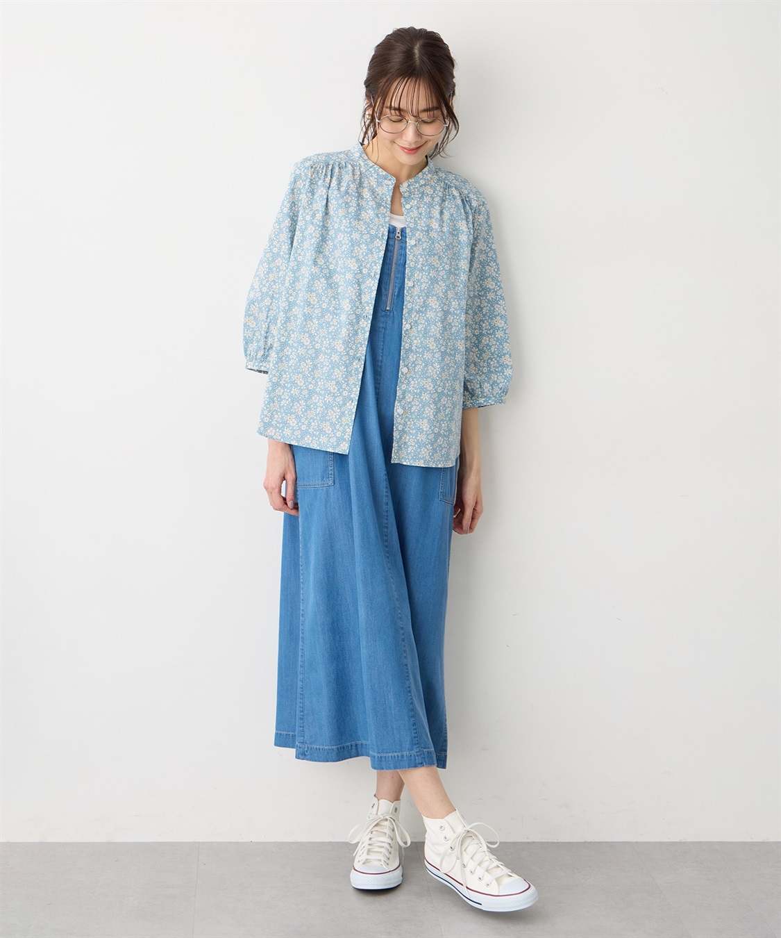 Petit Honfleur 【Liberty】リバティプリントスタンドカラーシャツ_sub_10