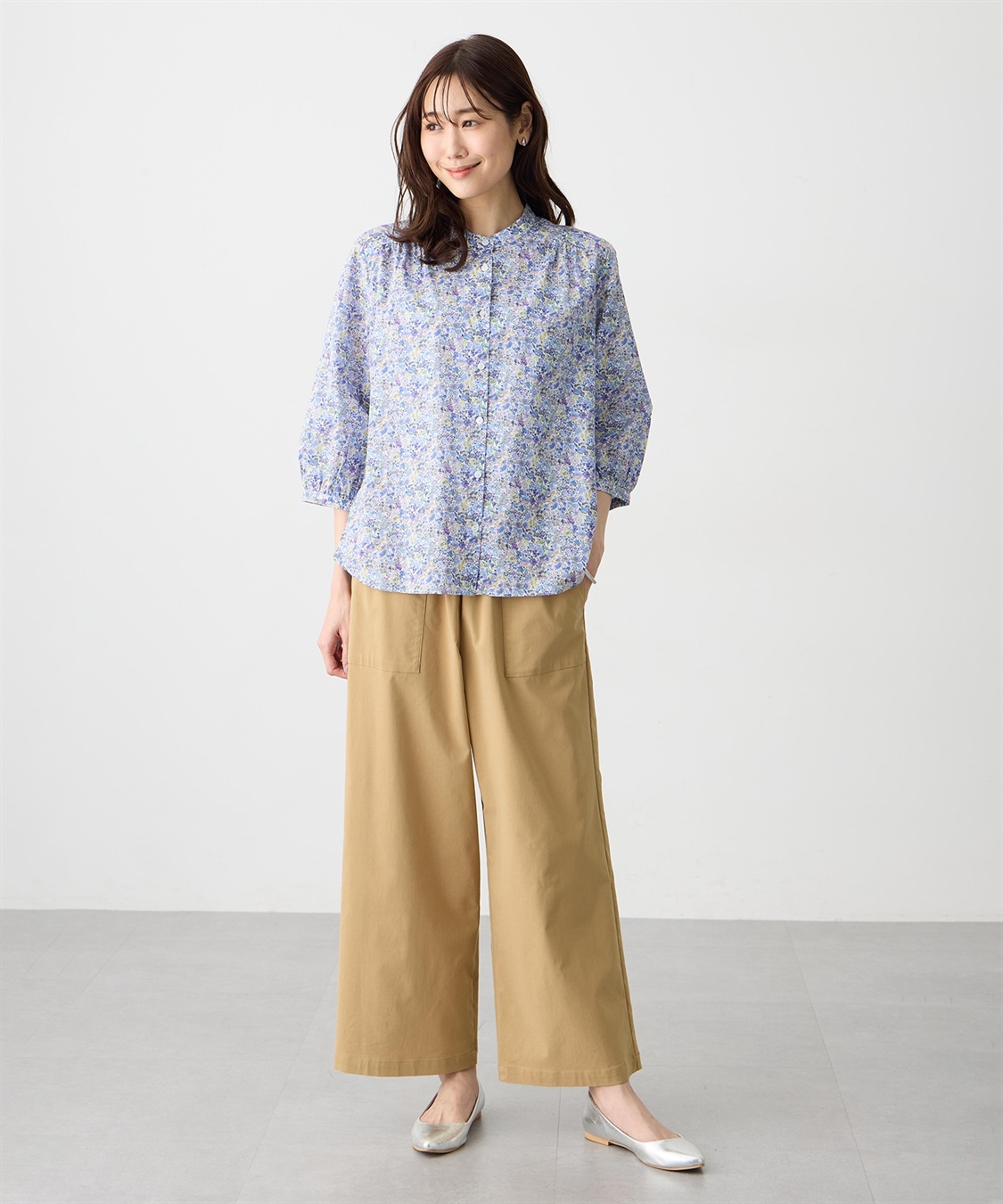 Petit Honfleur 【Liberty】リバティプリントスタンドカラーシャツ_sub_11