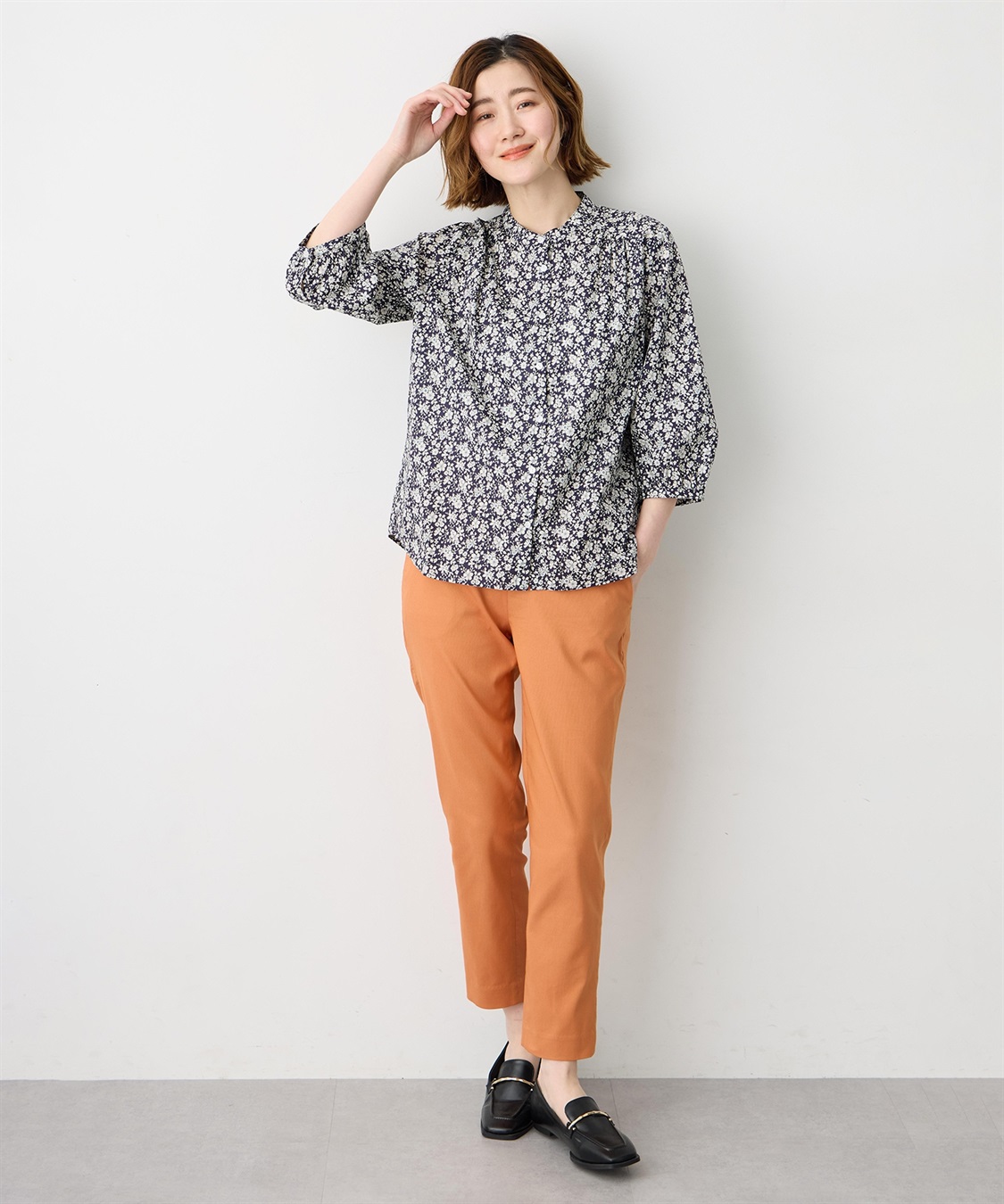 Petit Honfleur 【Liberty】リバティプリントスタンドカラーシャツ_sub_13