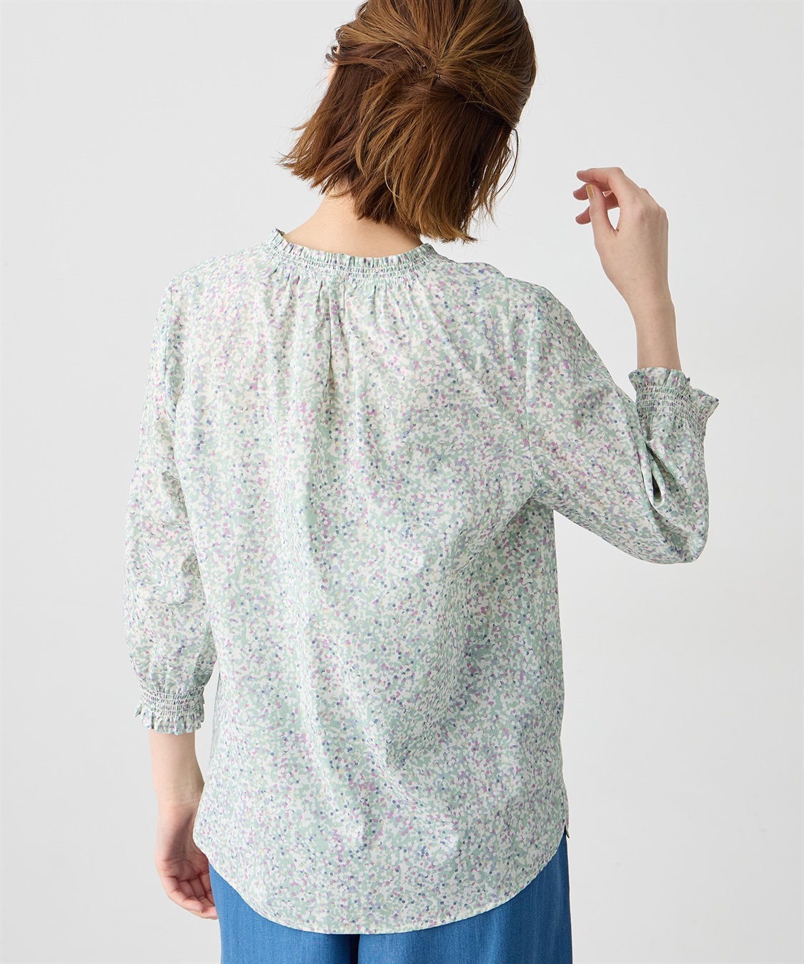 Petit Honfleur 【Liberty】リバティプリント衿フリルブラウス_sub_3