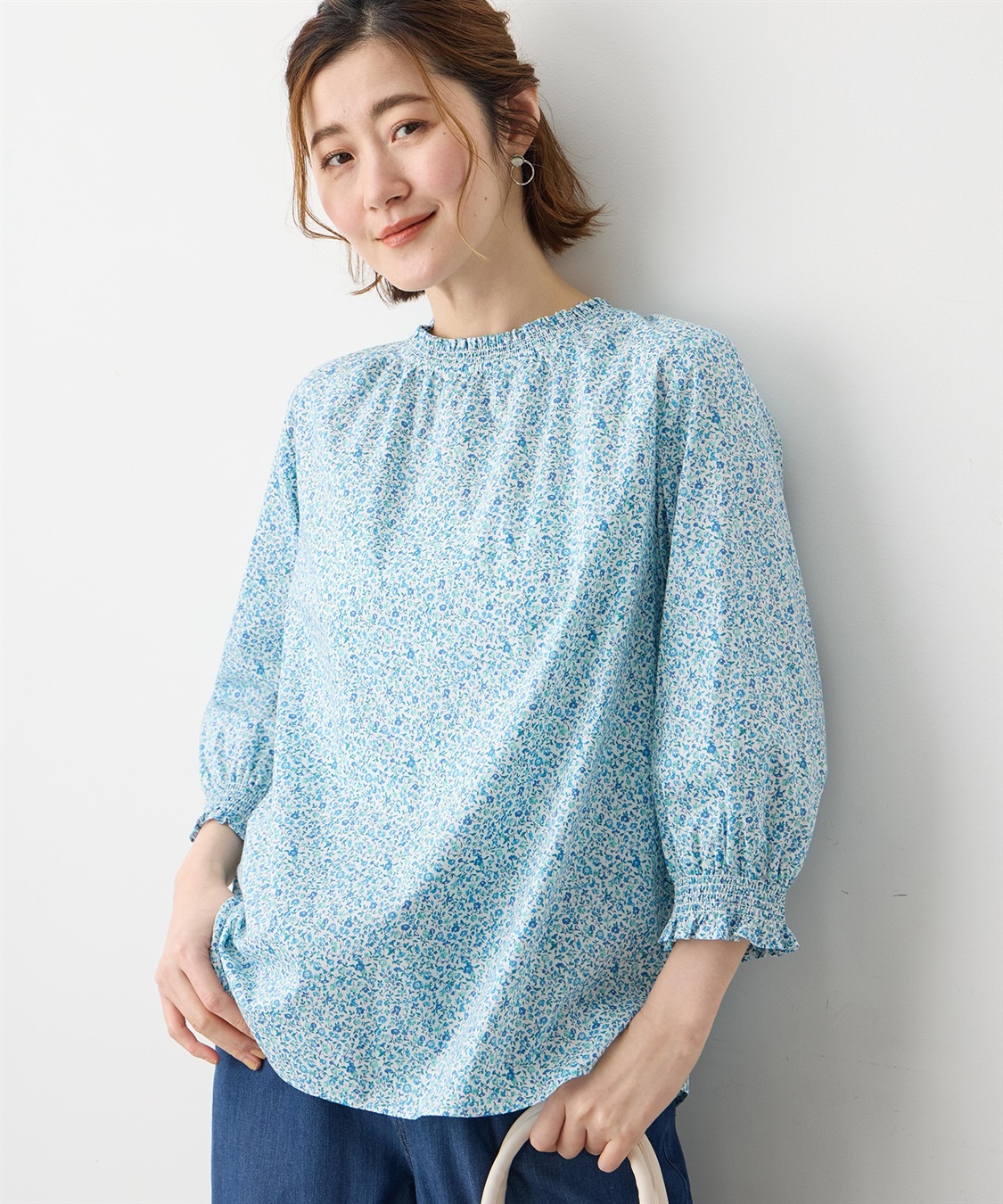 Petit Honfleur 【Liberty】リバティプリント衿フリルブラウス_sub_4