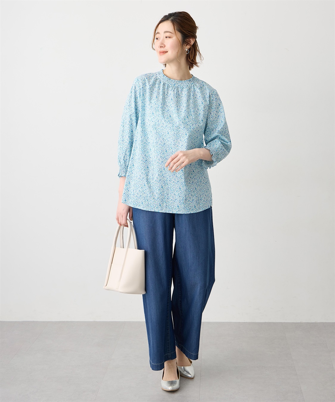 Petit Honfleur 【Liberty】リバティプリント衿フリルブラウス_sub_11