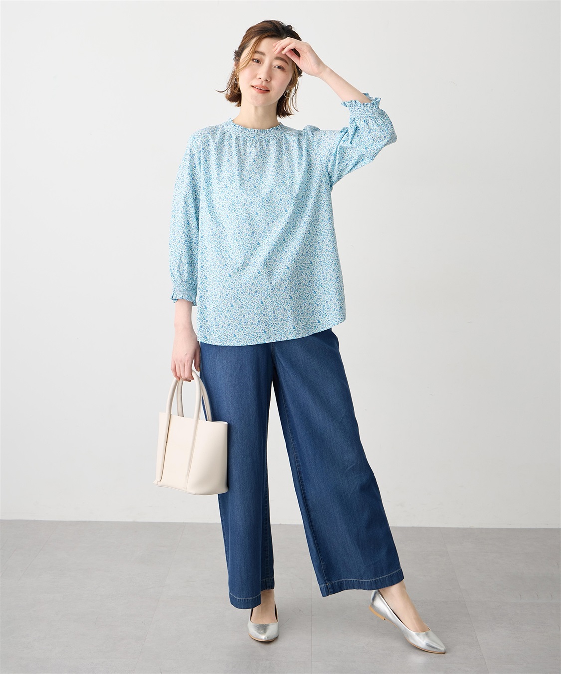 Petit Honfleur 【Liberty】リバティプリント衿フリルブラウス_sub_12