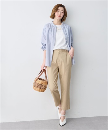 Petit Honfleur ストライプ袖刺しゅうブラウス_subthumb_5