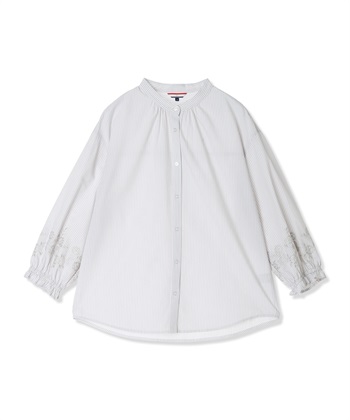 Petit Honfleur ストライプ袖刺しゅうブラウス_subthumb_12