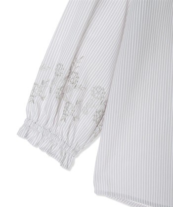 Petit Honfleur ストライプ袖刺しゅうブラウス_subthumb_15