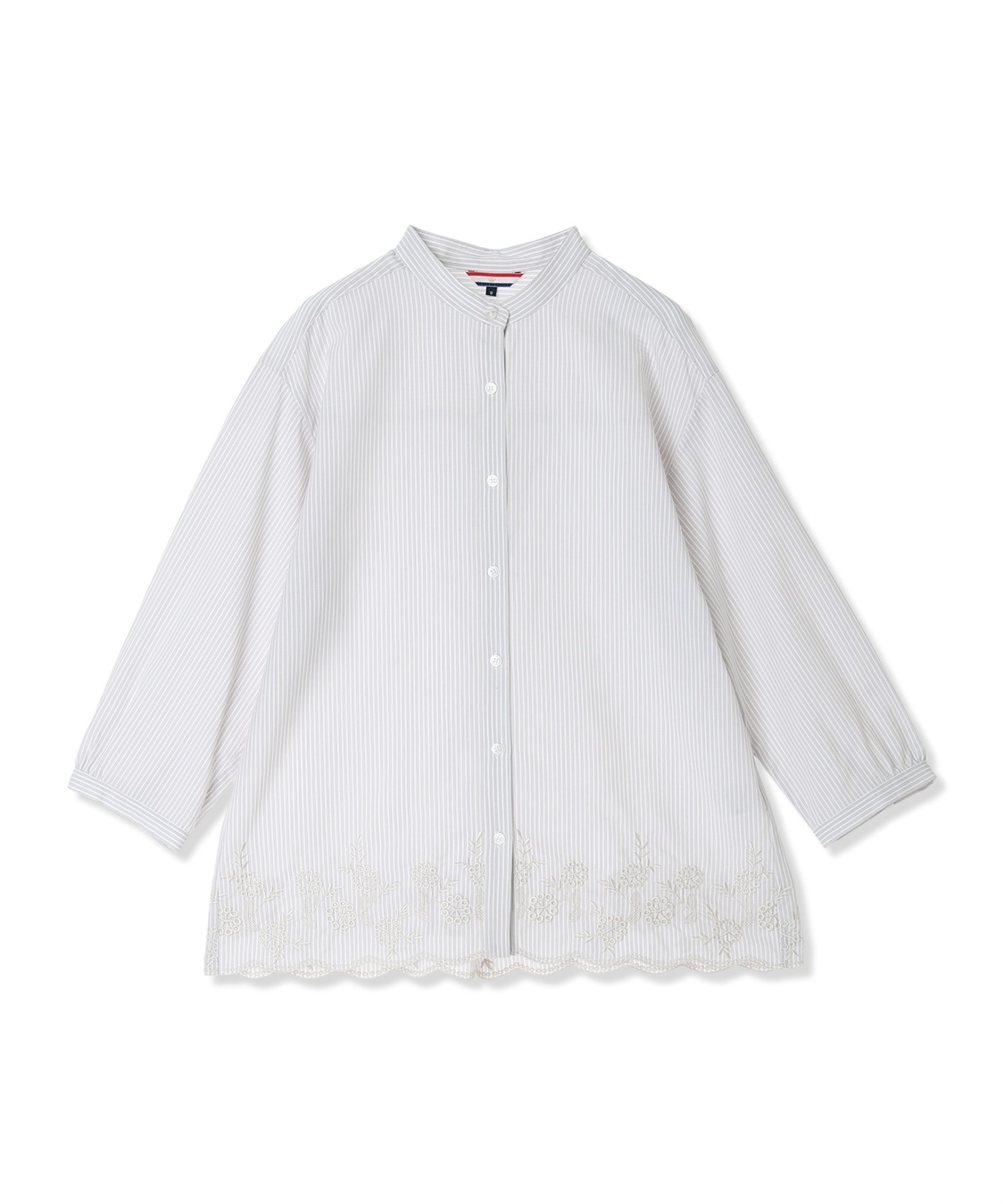 Petit Honfleur ストライプスカラップ刺しゅうブラウス_sub_13