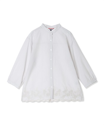 Petit Honfleur ストライプスカラップ刺しゅうブラウス_subthumb_13