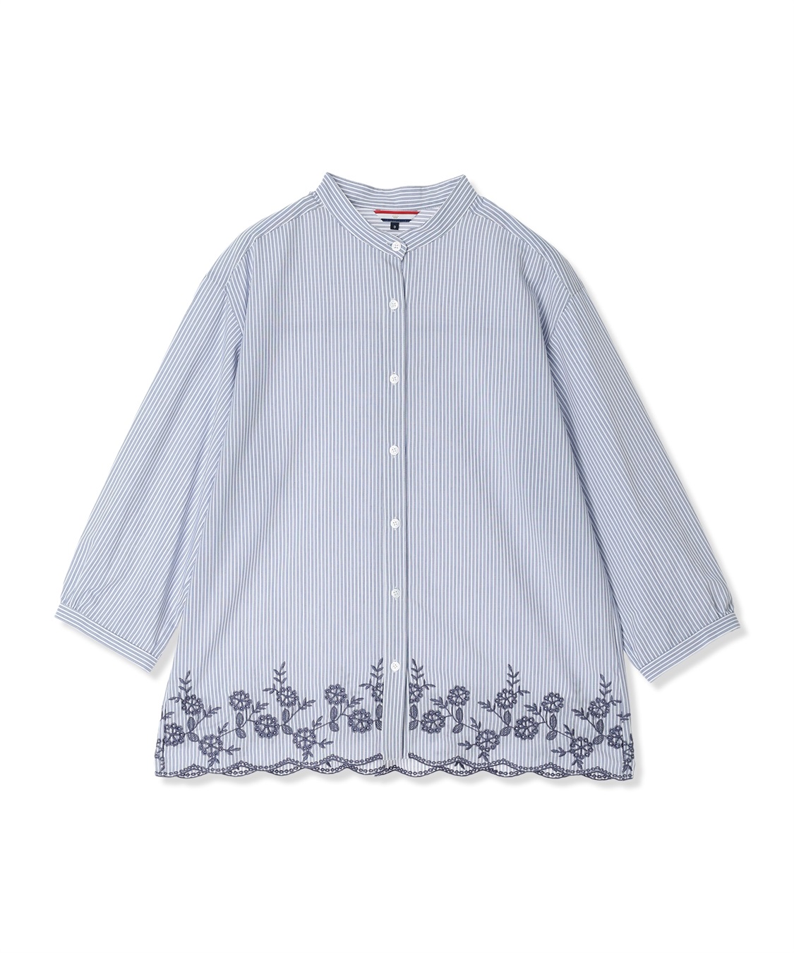 Petit Honfleur ストライプスカラップ刺しゅうブラウス_sub_21