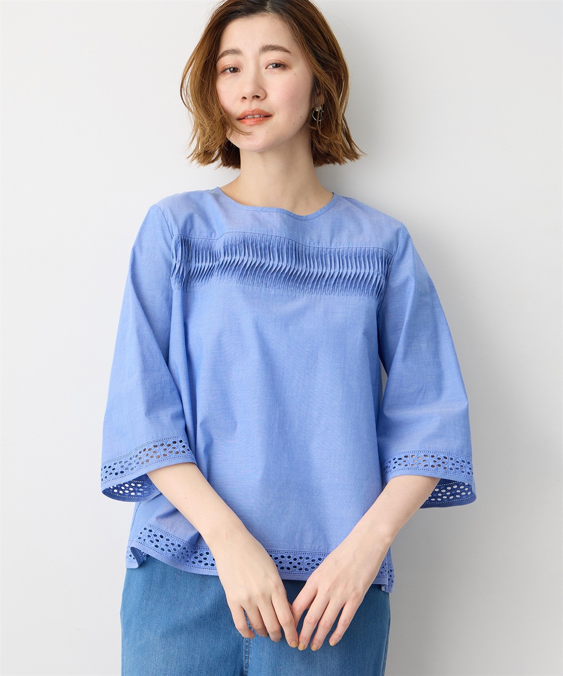 Petit Honfleur ピンタックブラウス_sub_1