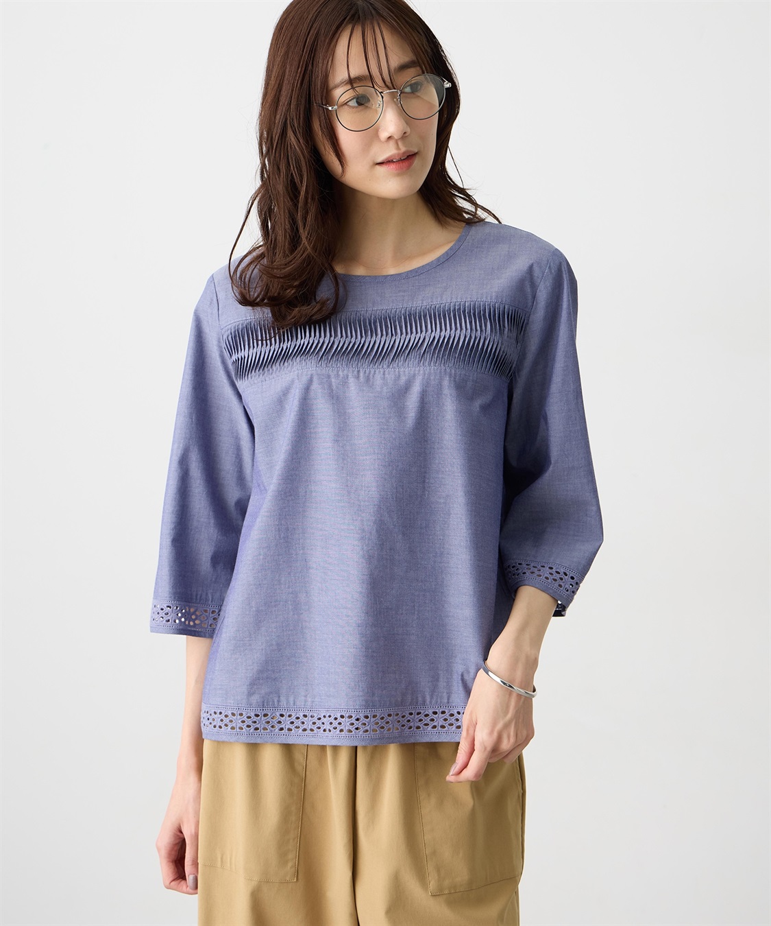 Petit Honfleur ピンタックブラウス_sub_4