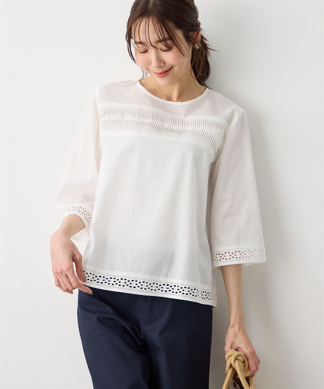 Petit Honfleur ピンタックブラウス_sub_5