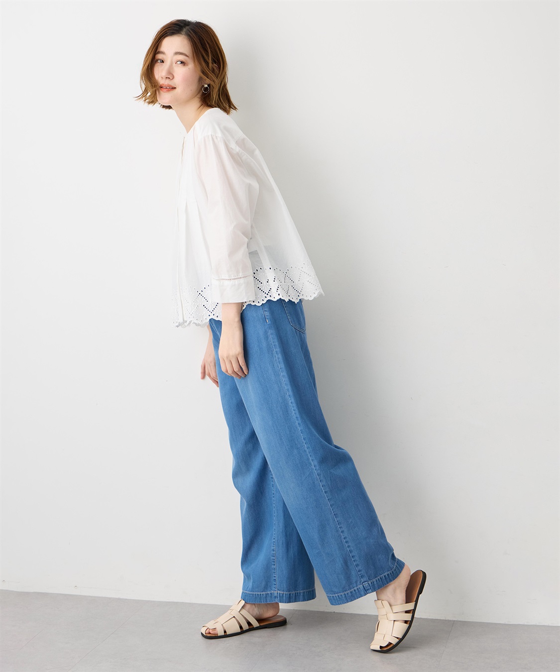 Petit Honfleur スカラップレースブラウス_sub_8