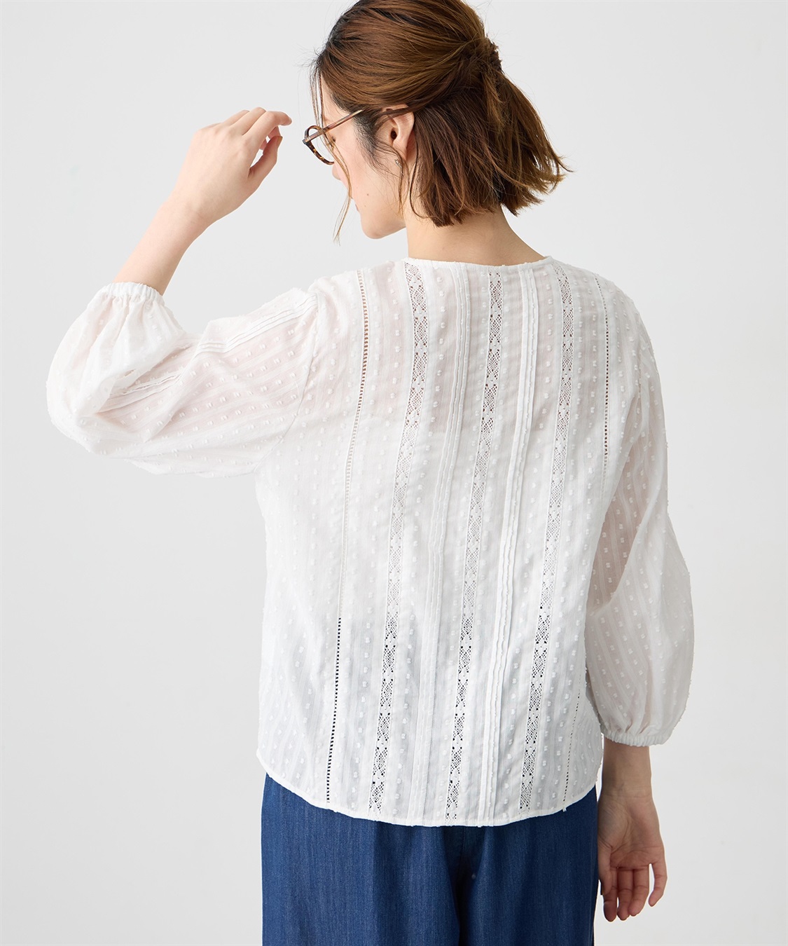 Petit Honfleur レースジャガードブラウス_sub_2
