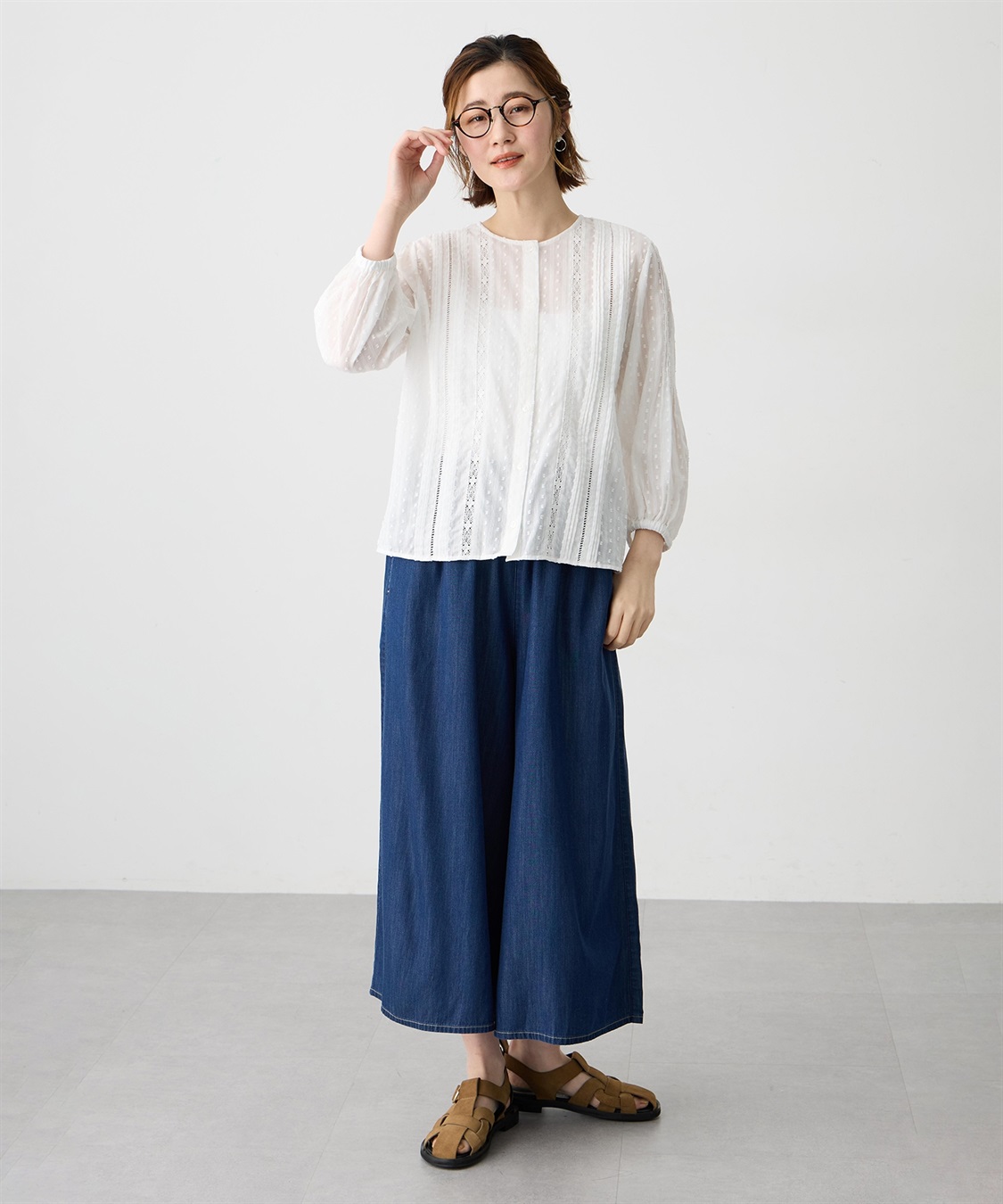 Petit Honfleur レースジャガードブラウス_sub_8