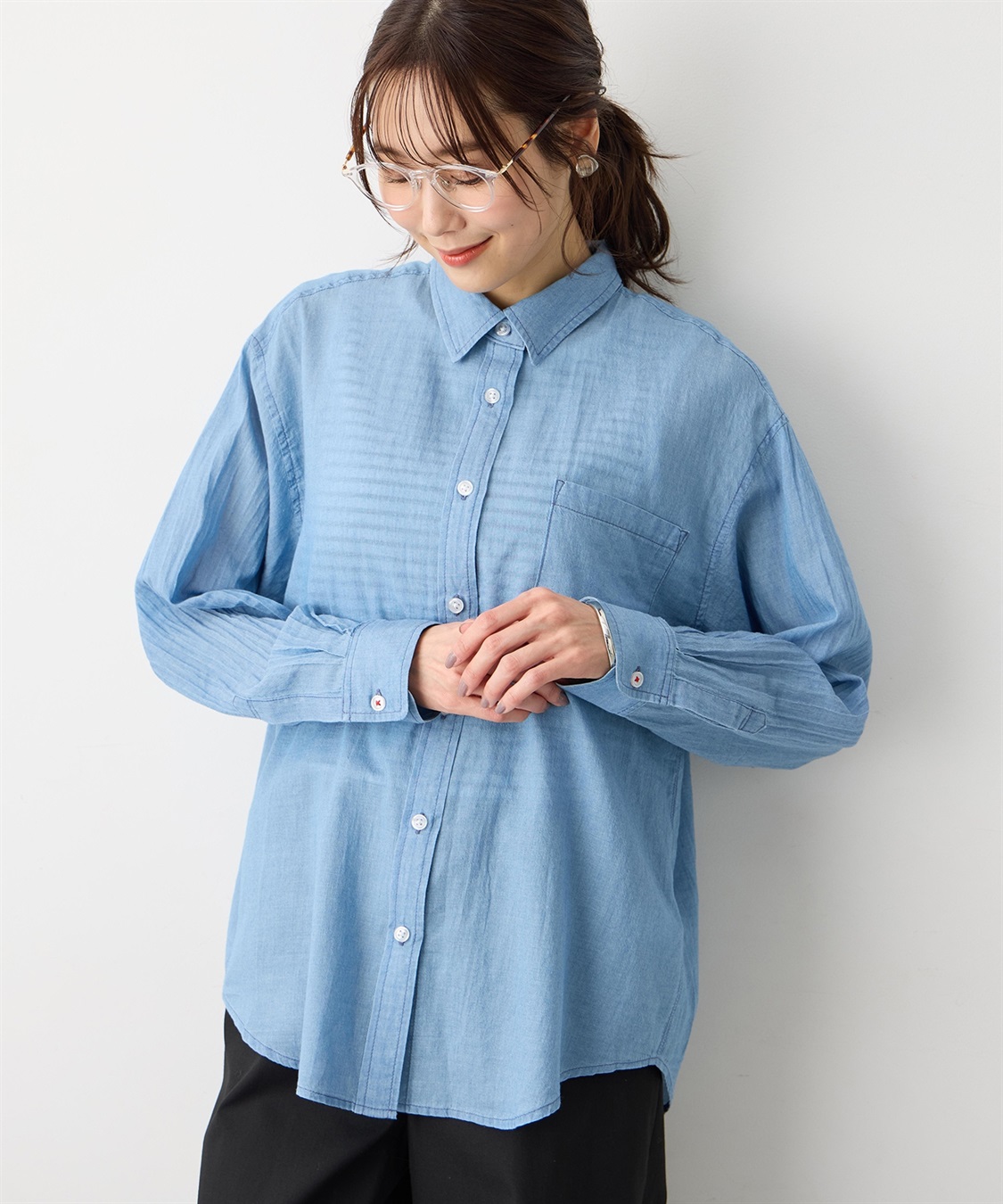 Petit Honfleur シアーデニムシャツ_sub_1