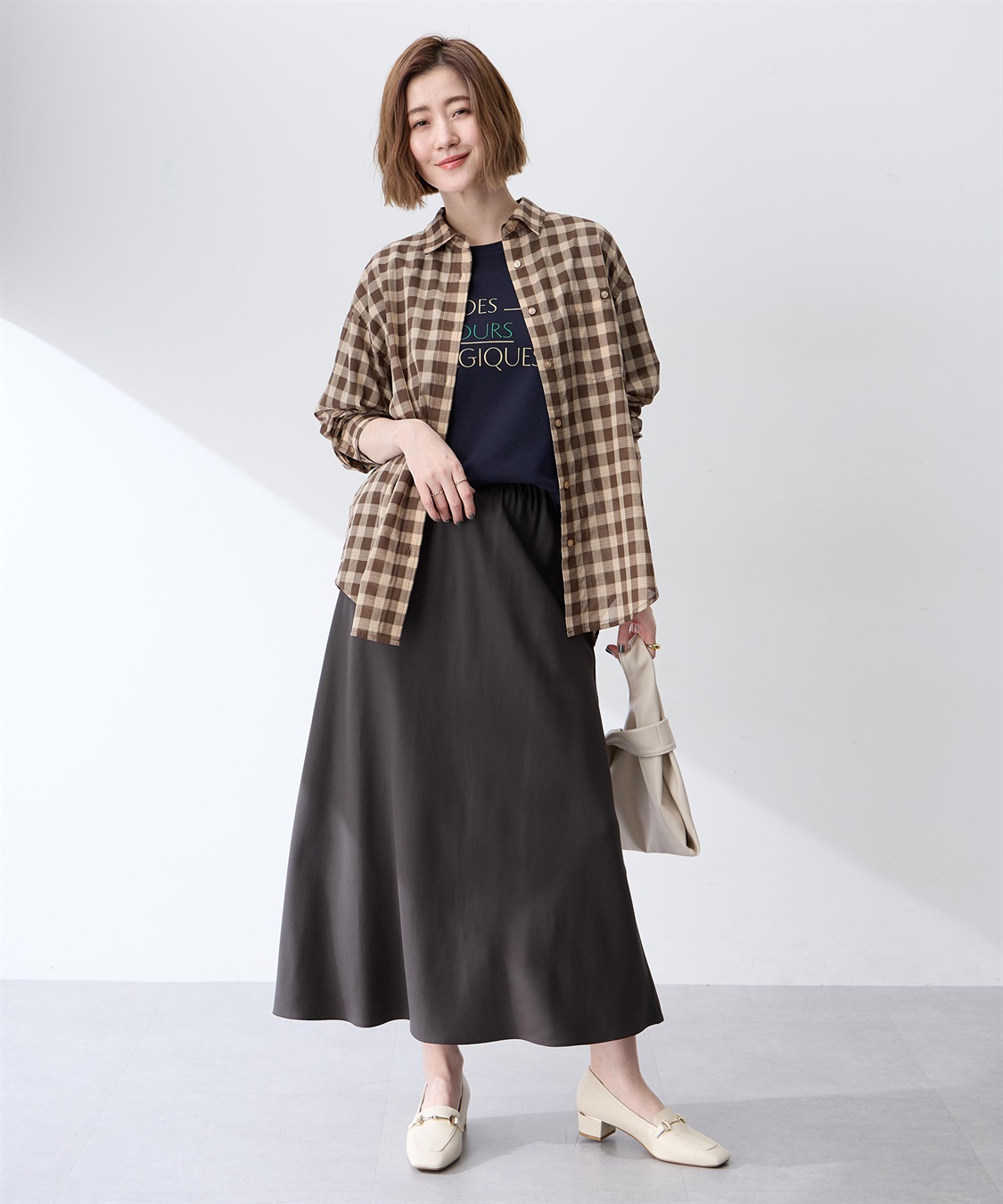 Petit Honfleur レギュラーカラーシアーチェックシャツ【綿100％】_sub_17