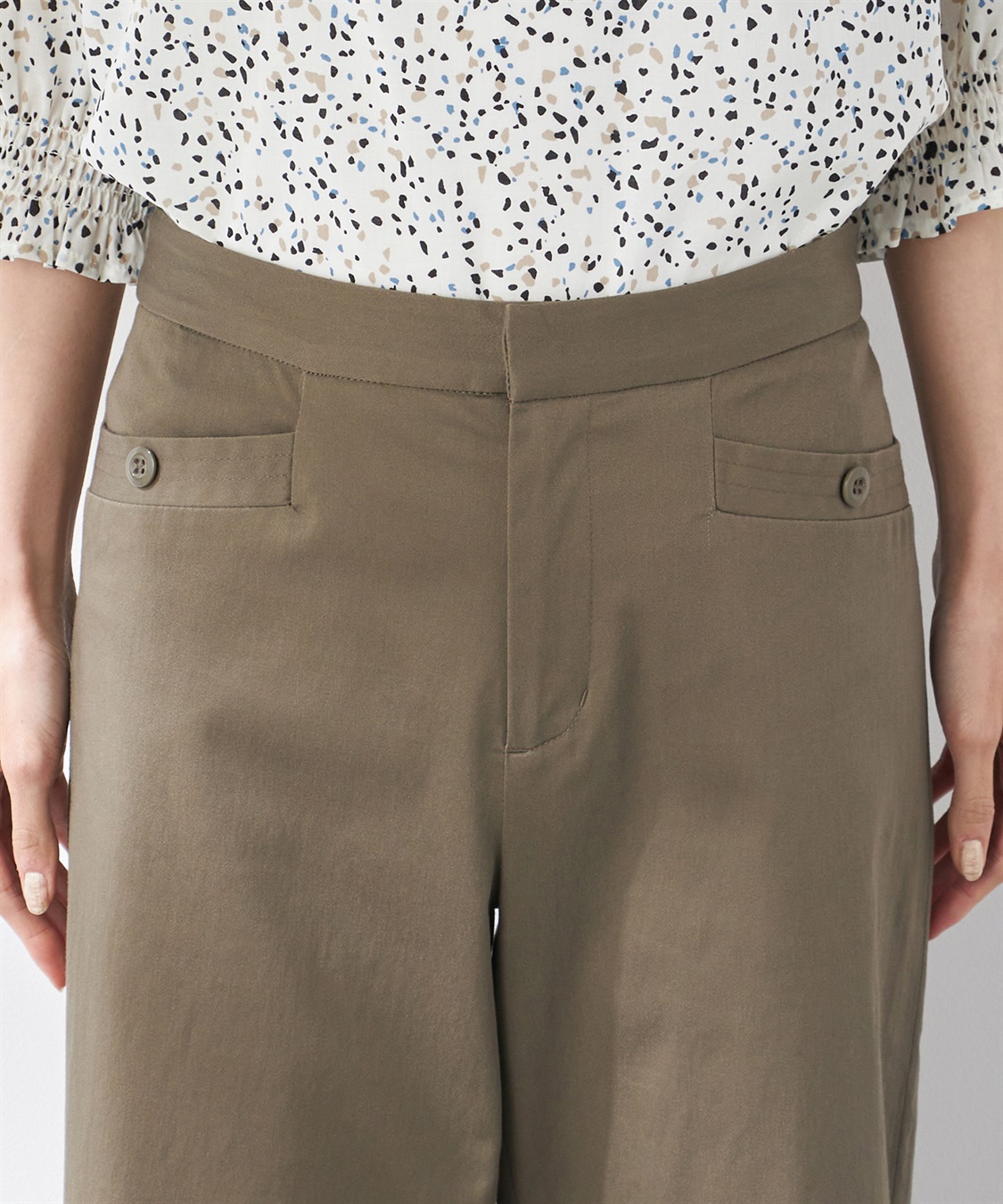 Petit Honfleur サテンストレッチワイドパンツ_sub_4