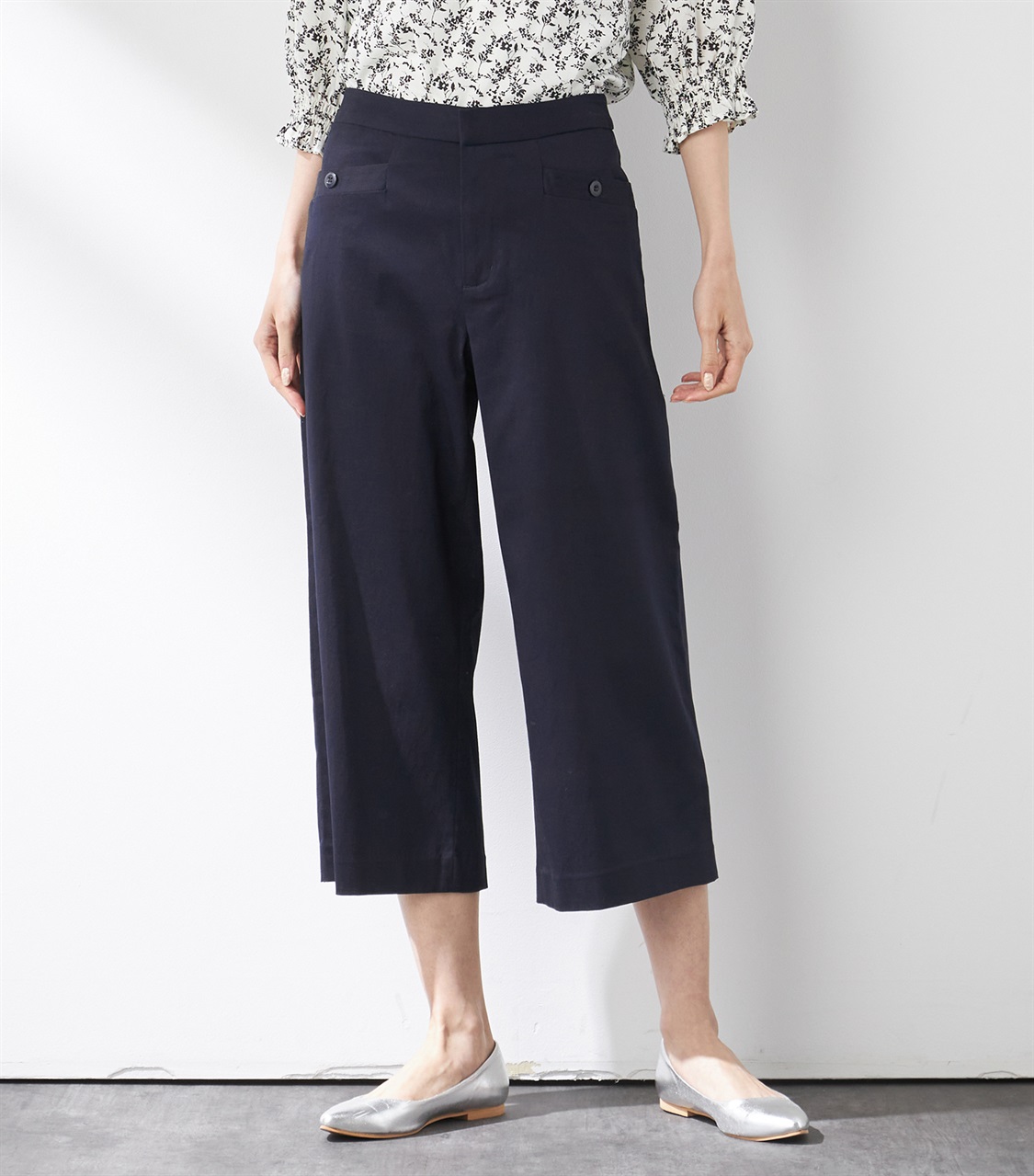 Petit Honfleur サテンストレッチワイドパンツ_sub_10