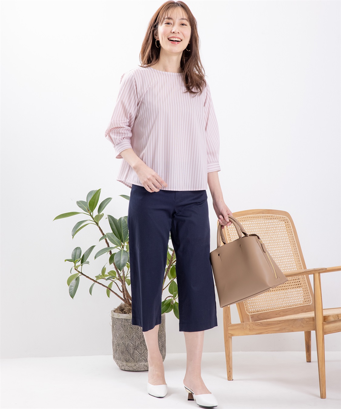 Petit Honfleur サテンストレッチワイドパンツ_sub_11