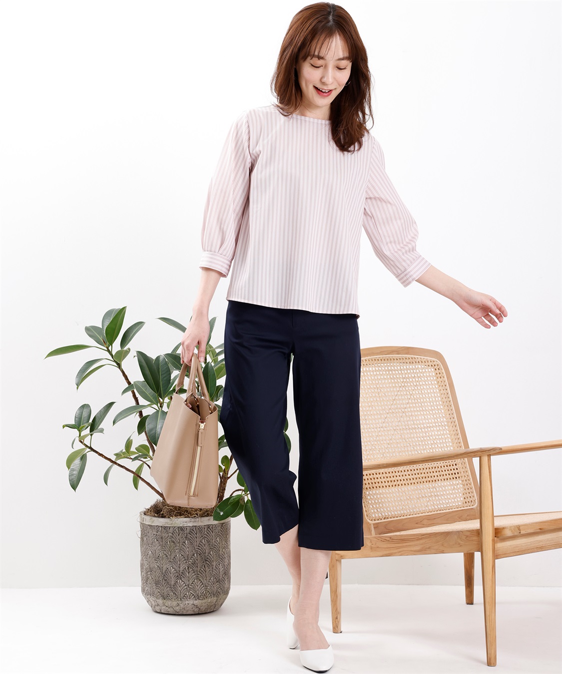 Petit Honfleur サテンストレッチワイドパンツ_sub_12