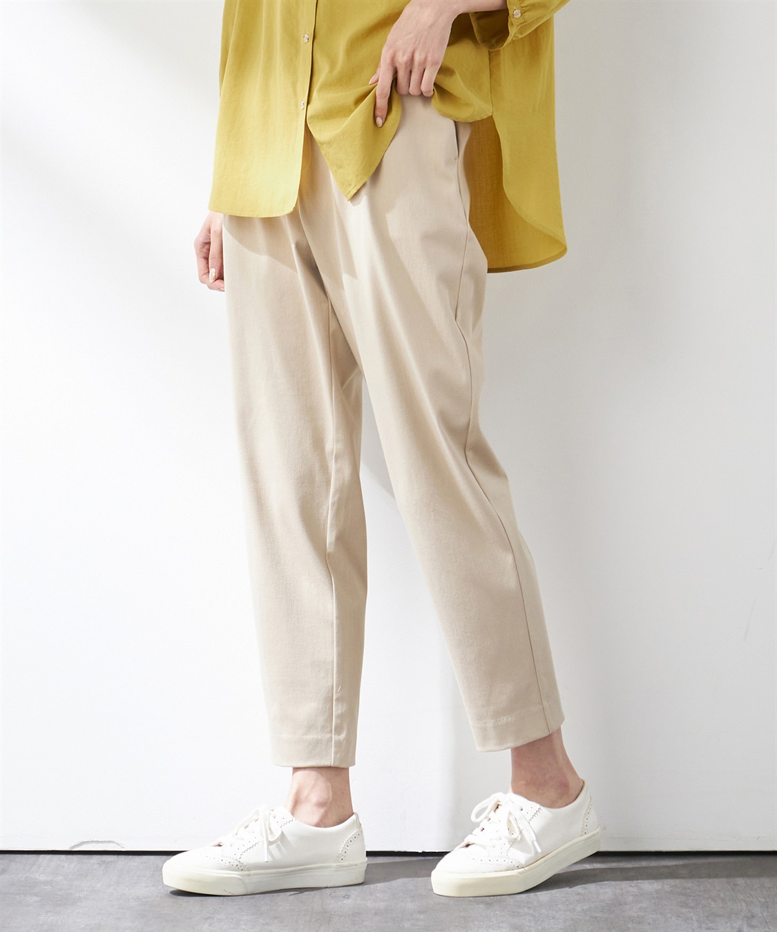 Petit Honfleur 接触冷感ストレッチツイルテーパードパンツ_sub_1