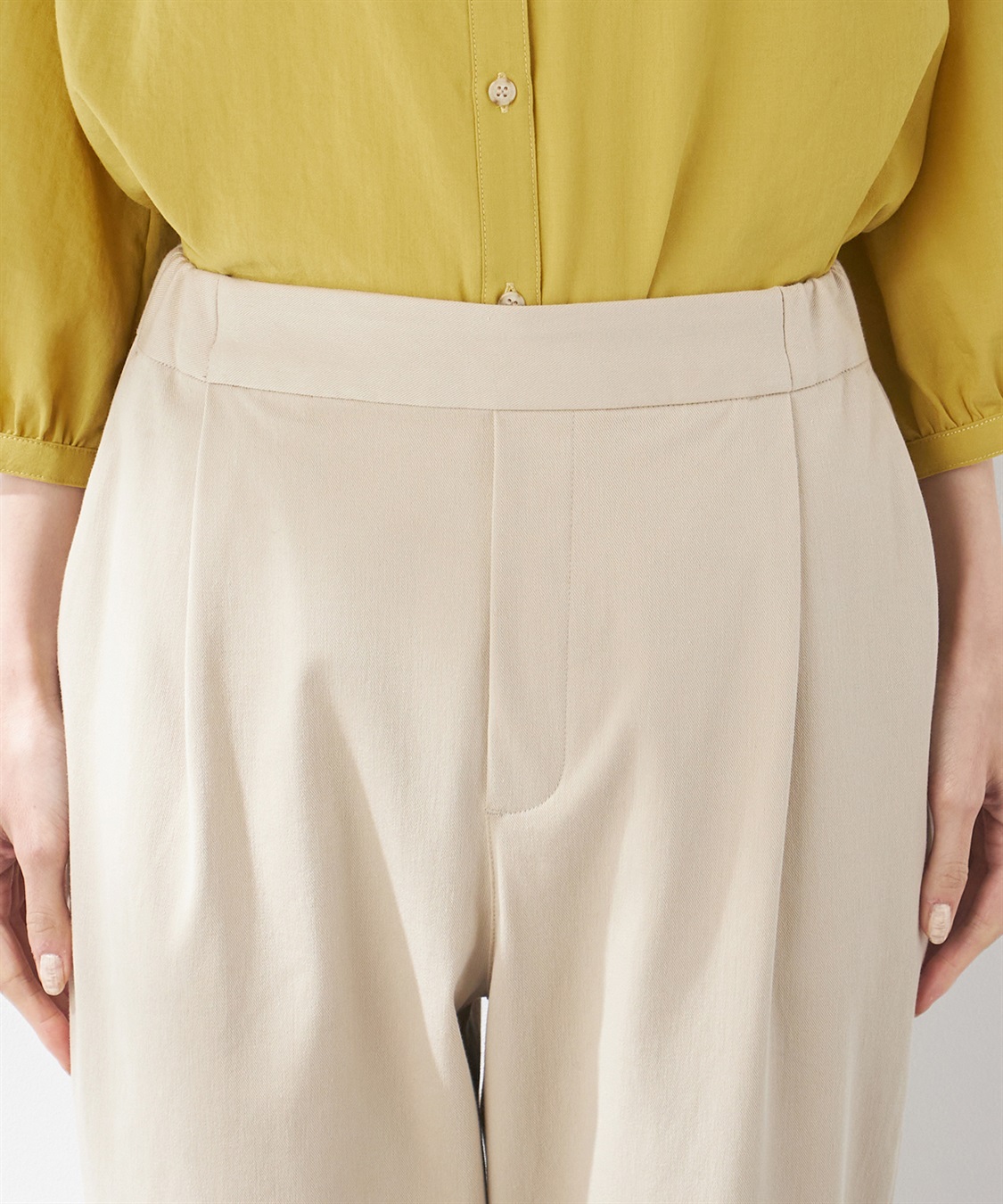 Petit Honfleur 接触冷感ストレッチツイルテーパードパンツ_sub_4