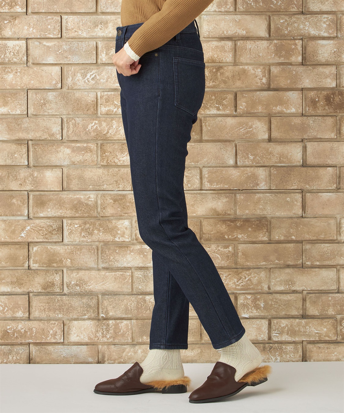 Petit Honfleur 裏フリースデニムパンツ_sub_1