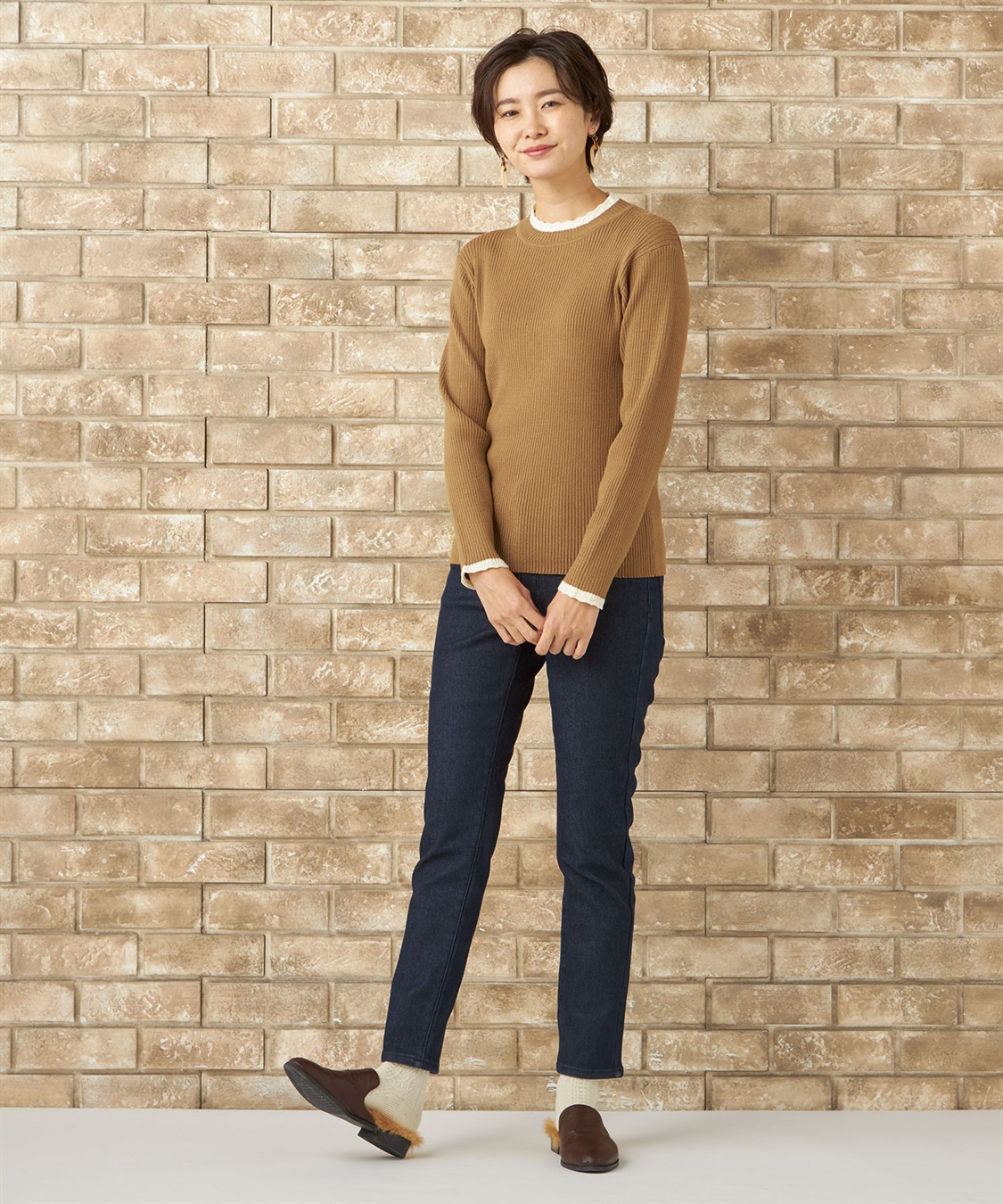 Petit Honfleur 裏フリースデニムパンツ_sub_8