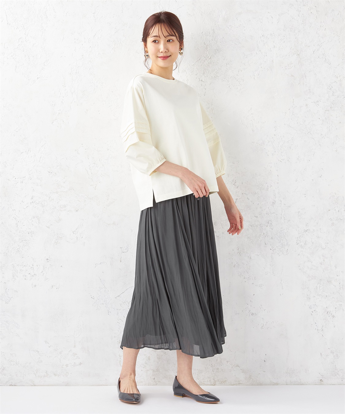 Petit Honfleur シフォンギャザースカート_sub_6