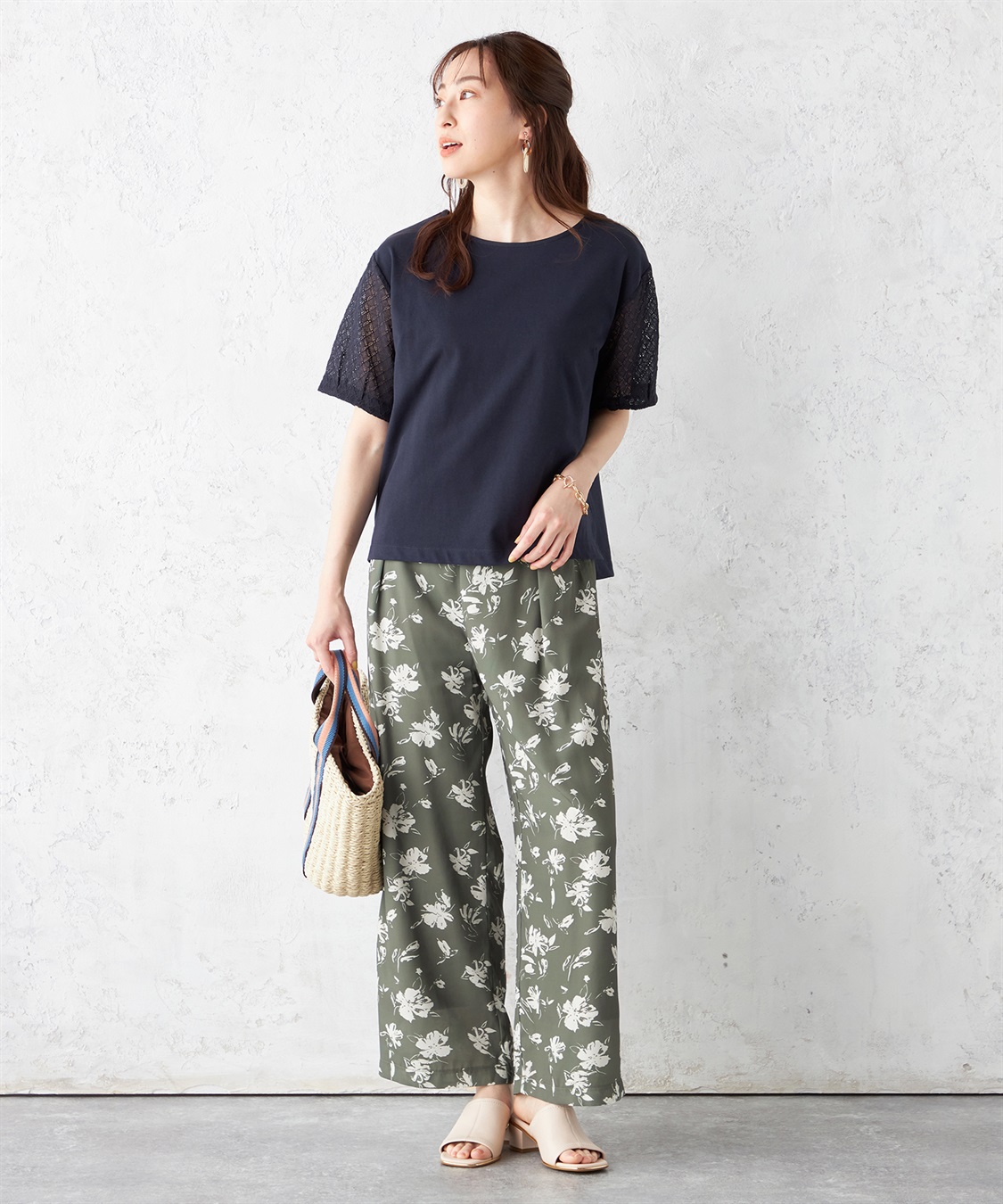 Petit Honfleur プリントワイドパンツ_sub_8