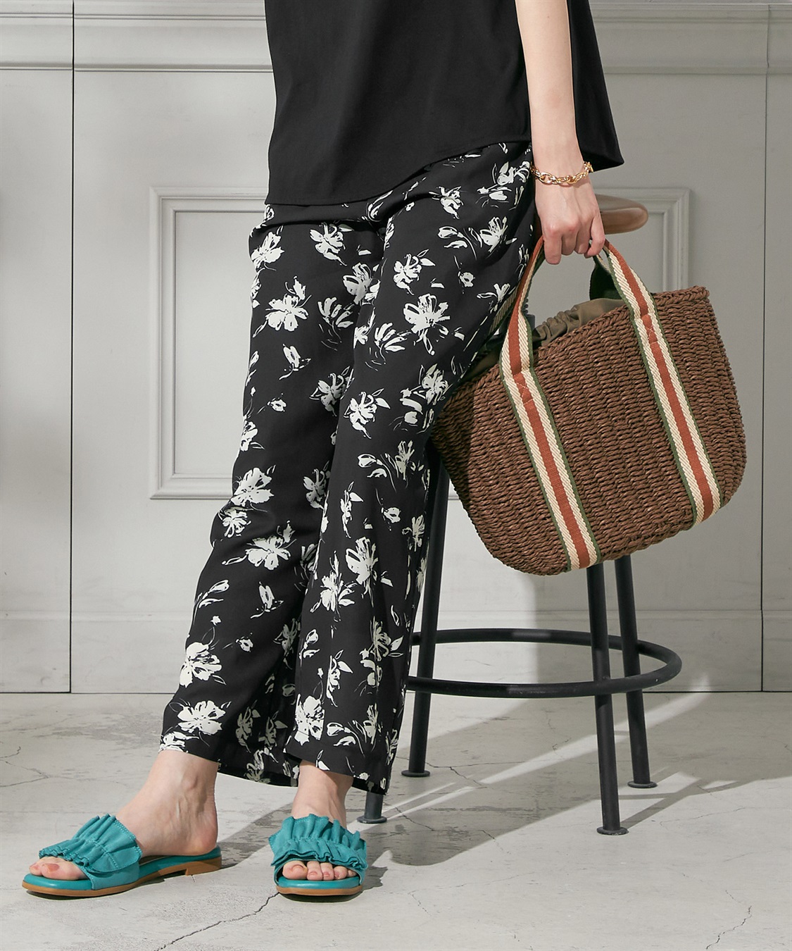 Petit Honfleur プリントワイドパンツ_sub_9