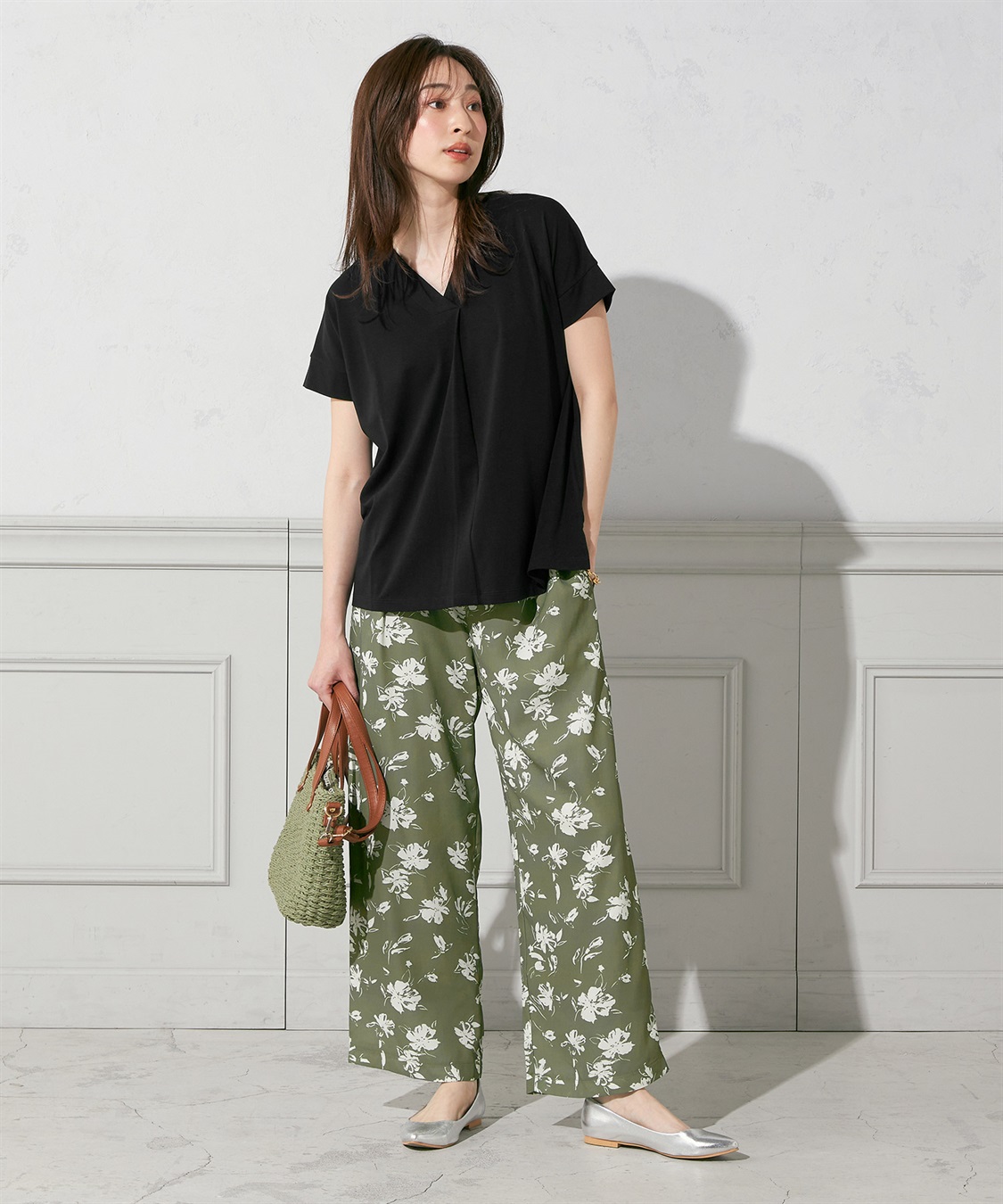 Petit Honfleur プリントワイドパンツ_sub_10