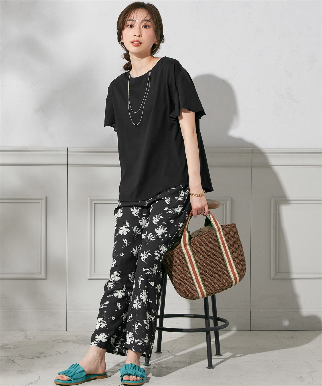 Petit Honfleur プリントワイドパンツ_sub_11