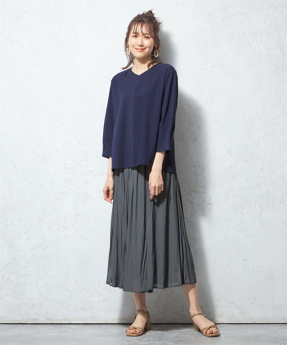 Petit Honfleur シフォンギャザースカート_sub_1