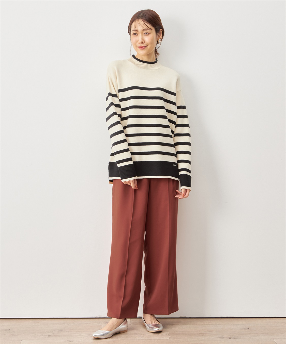 Petit Honfleur ハイウエストサイドベルトパンツ_sub_1