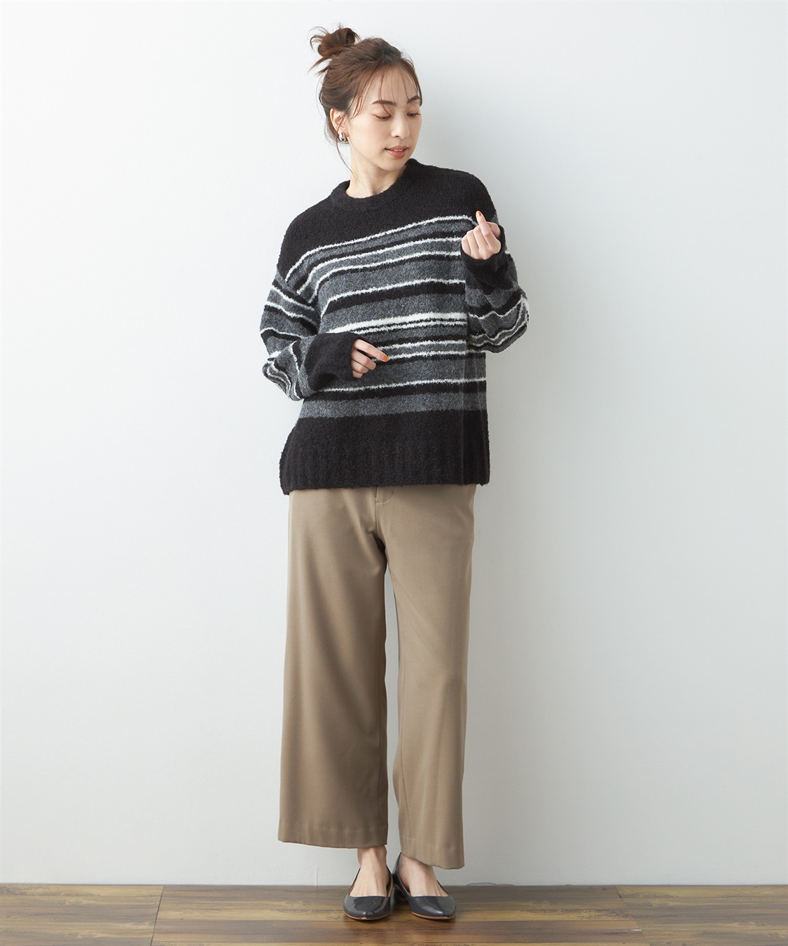 Petit Honfleur 裏起毛タックパンツ_sub_9