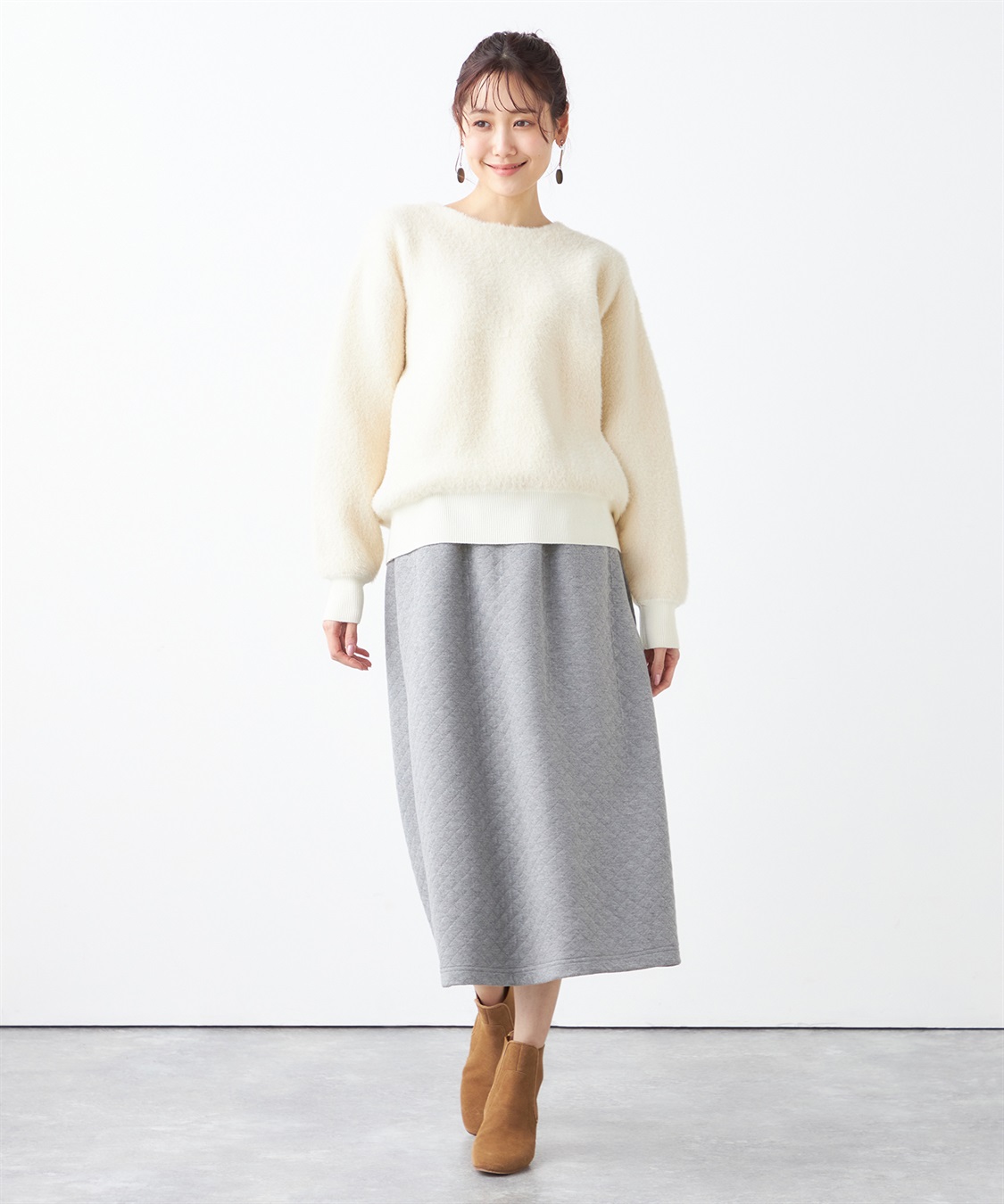 Petit Honfleur キルトギャザースカート_sub_1