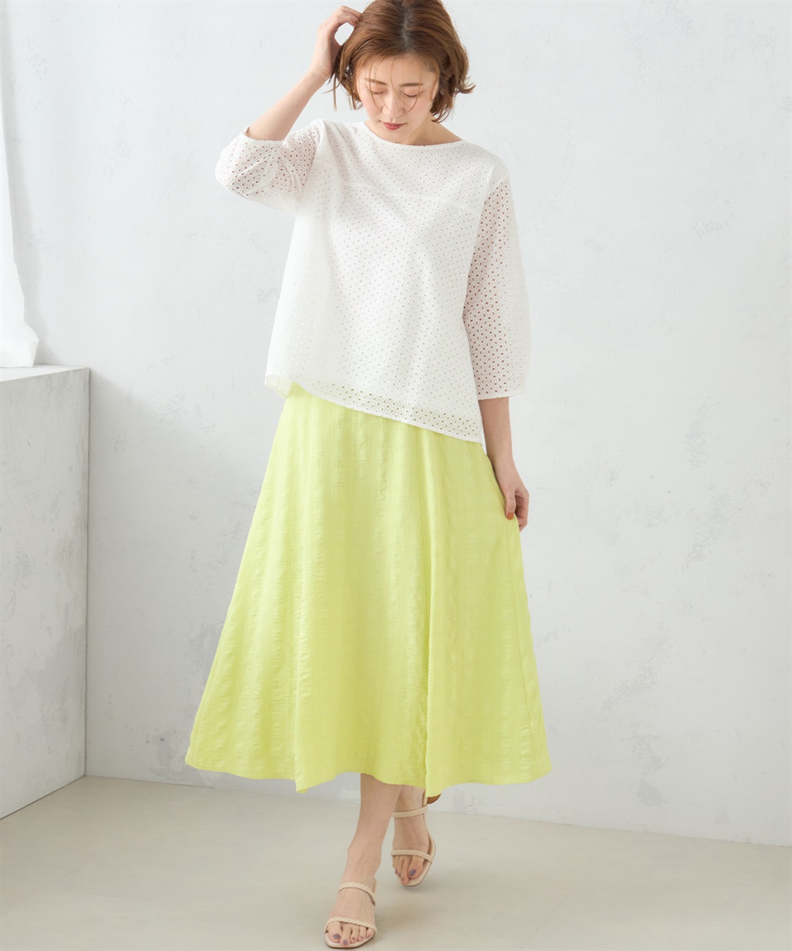 Millefleurs ミントグリーン フレアスカート　jsk Millefleurs ミントグリーン フレアスカート jsk