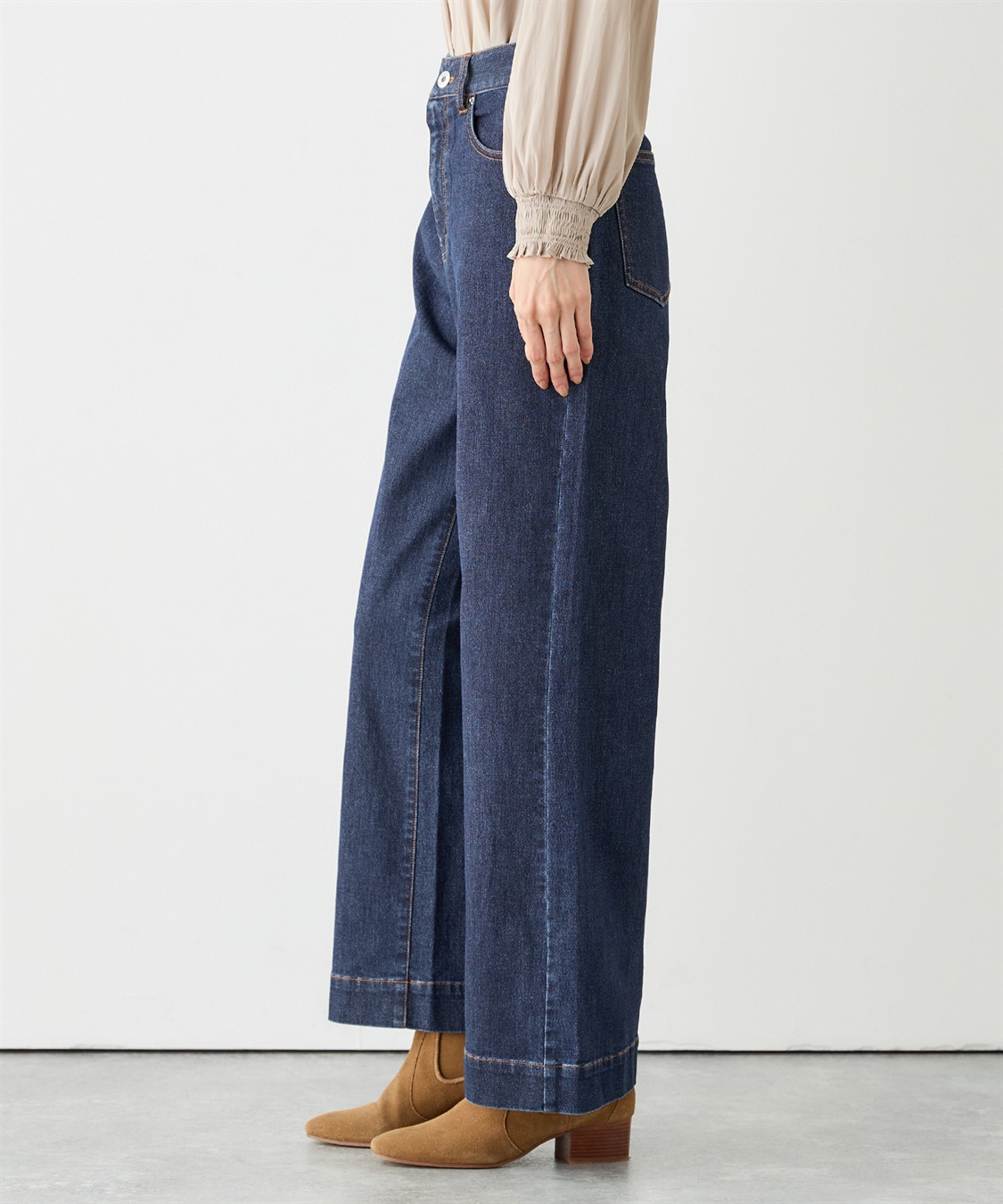 Petit Honfleur ラメ混バギーデニムパンツ_sub_2