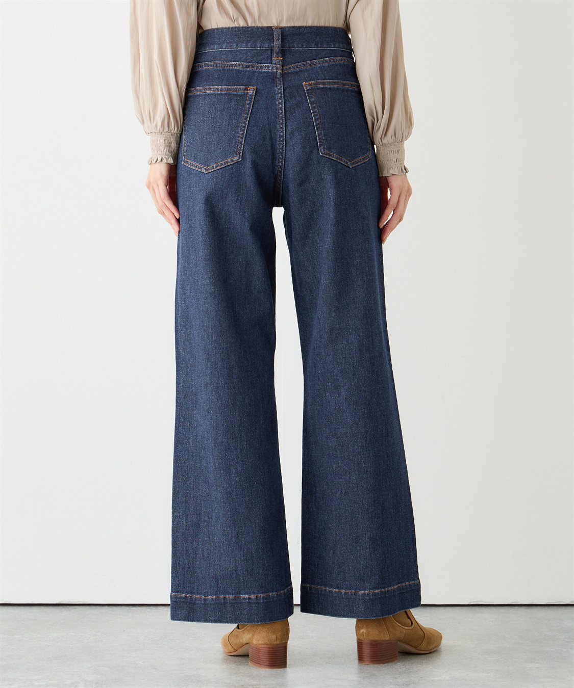 Petit Honfleur ラメ混バギーデニムパンツ_sub_3