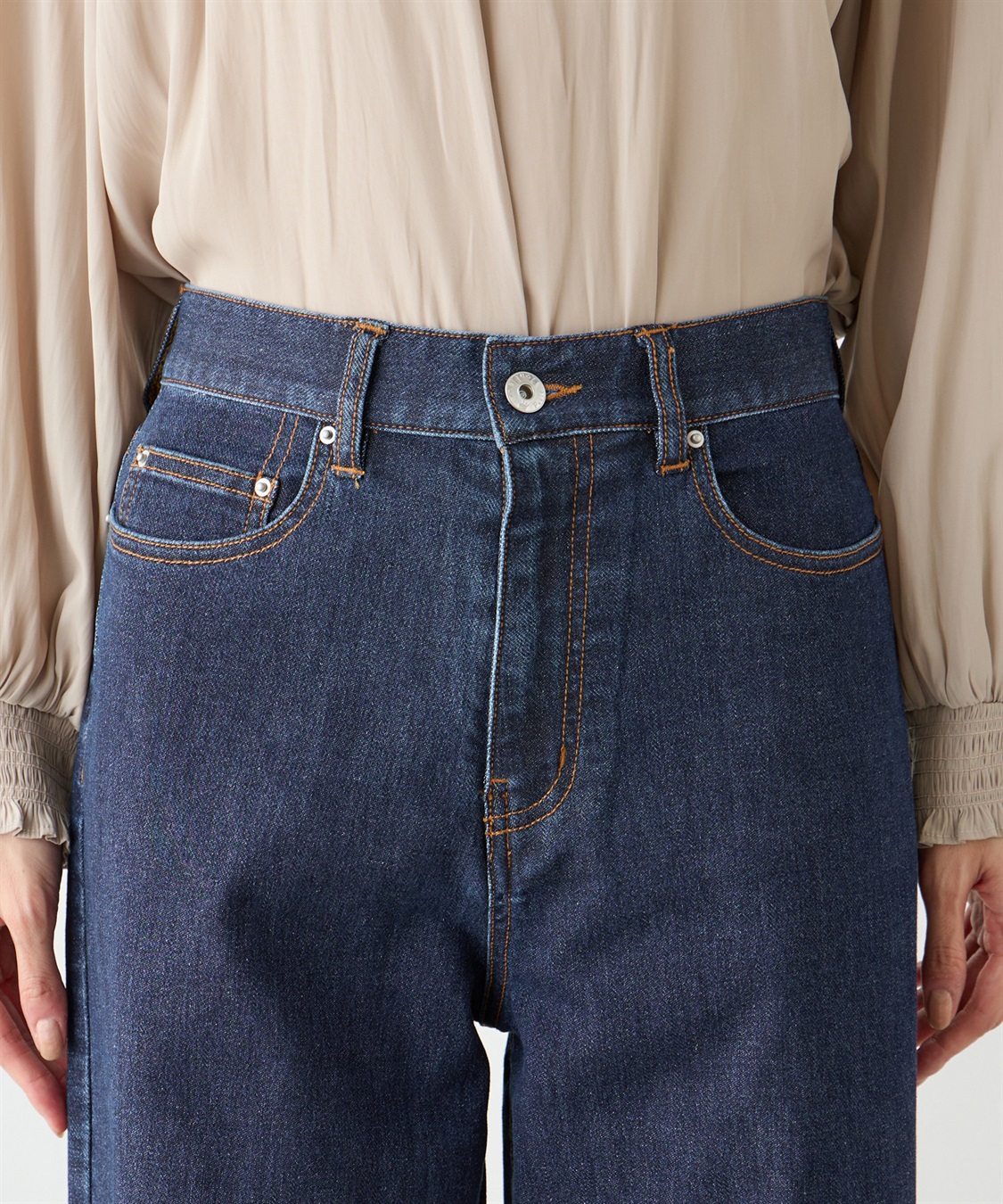 Petit Honfleur ラメ混バギーデニムパンツ_sub_4