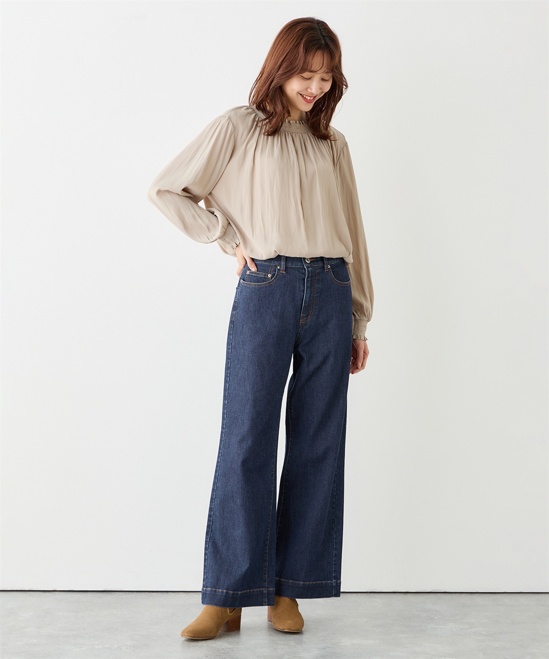 Petit Honfleur ラメ混バギーデニムパンツ_sub_11