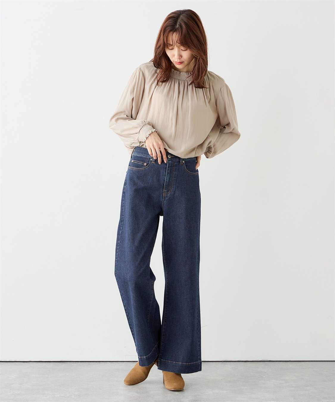 Petit Honfleur ラメ混バギーデニムパンツ_sub_13