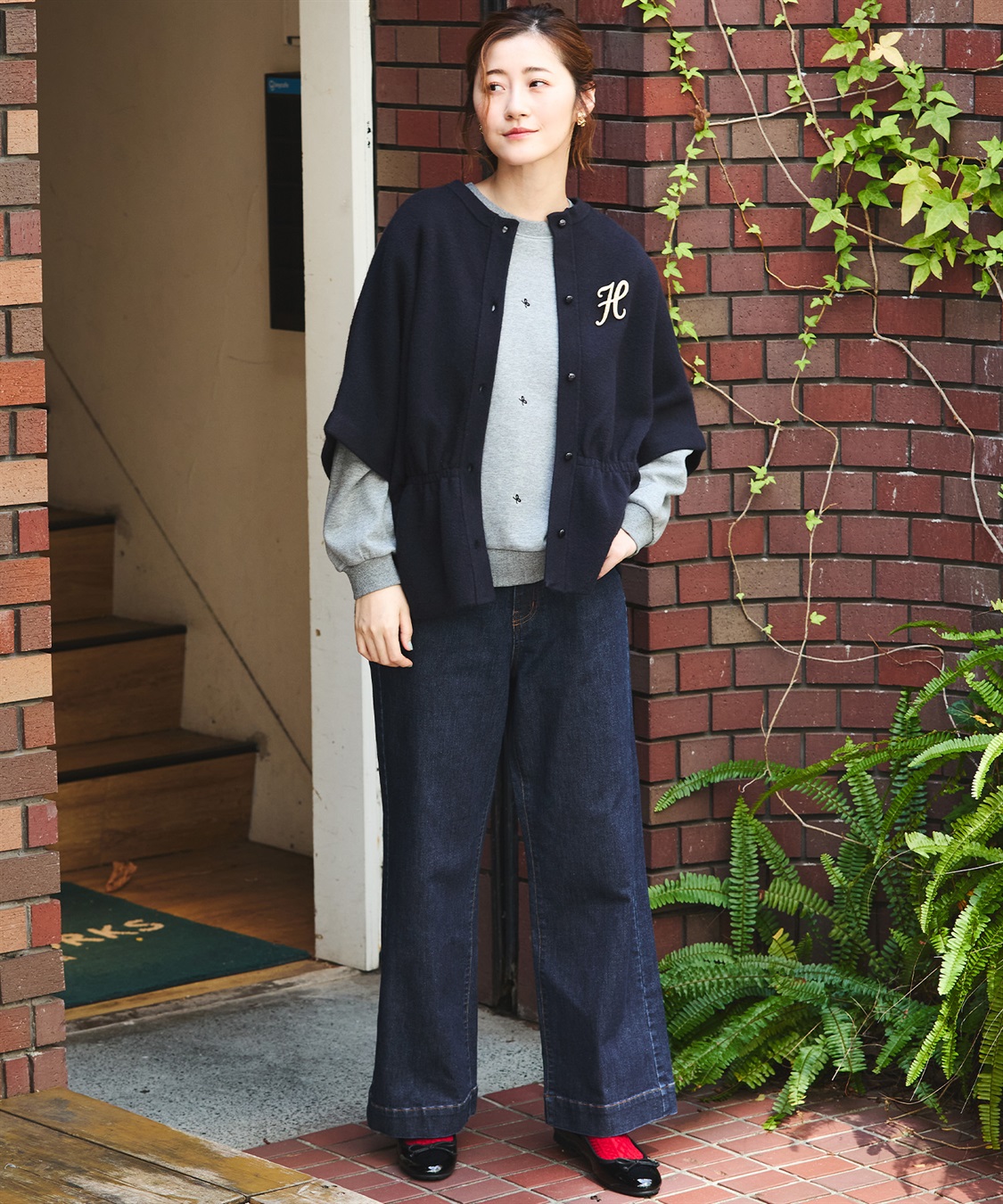 Petit Honfleur ラメ混バギーデニムパンツ_sub_17