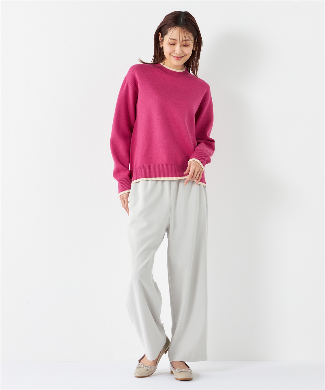 Petit Honfleur リラックスワイドパンツ【ウエストゴム】_sub_14